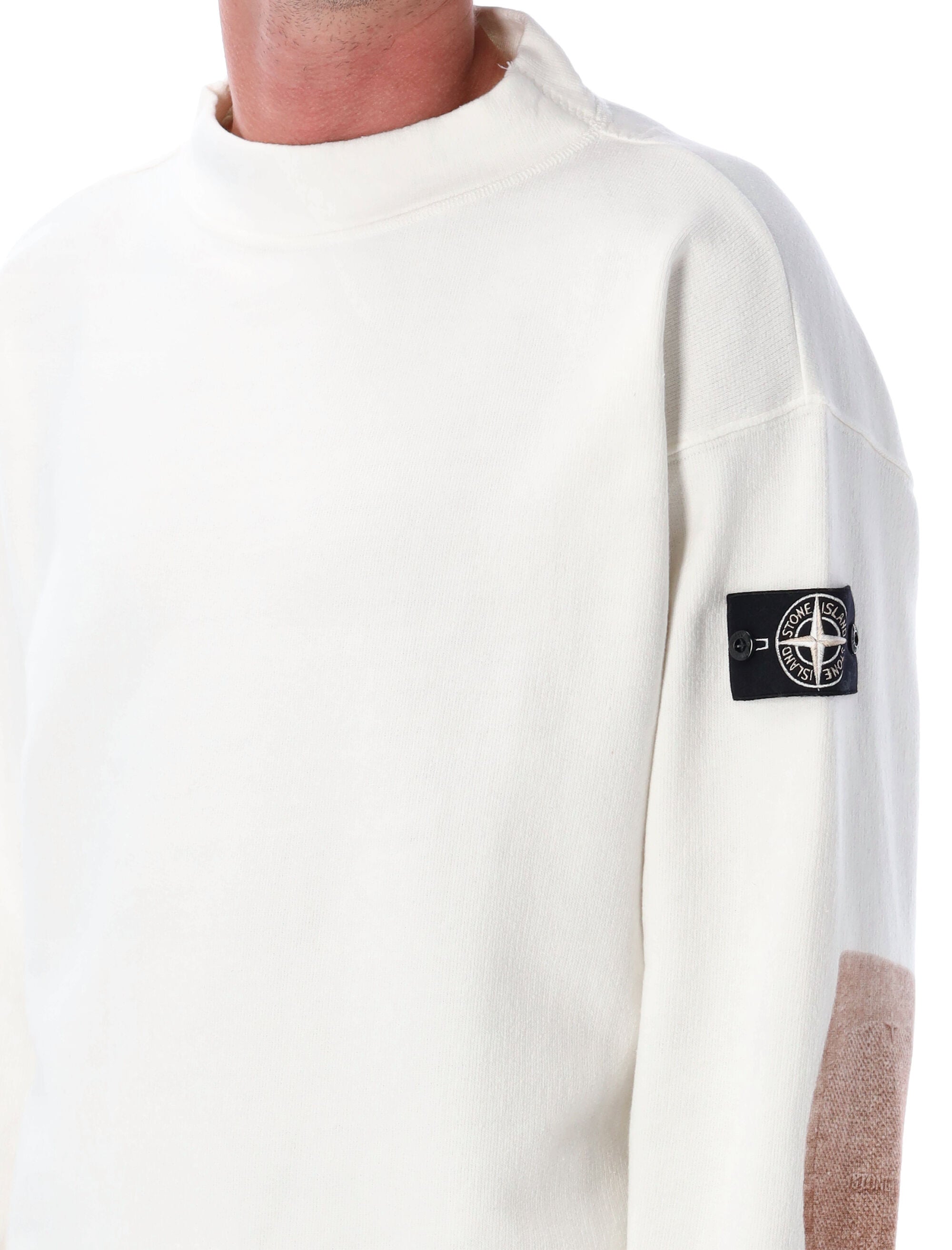 STONE ISLAND Crater Neck Cotton Sweatshirt - Size L