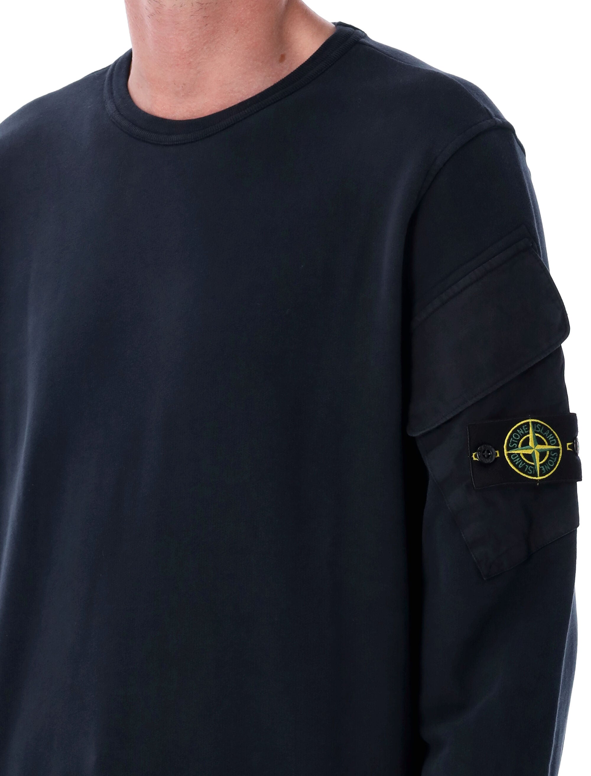 STONE ISLAND Brushed Organic Cotton Sweatshirt - Regular Fit, Size L