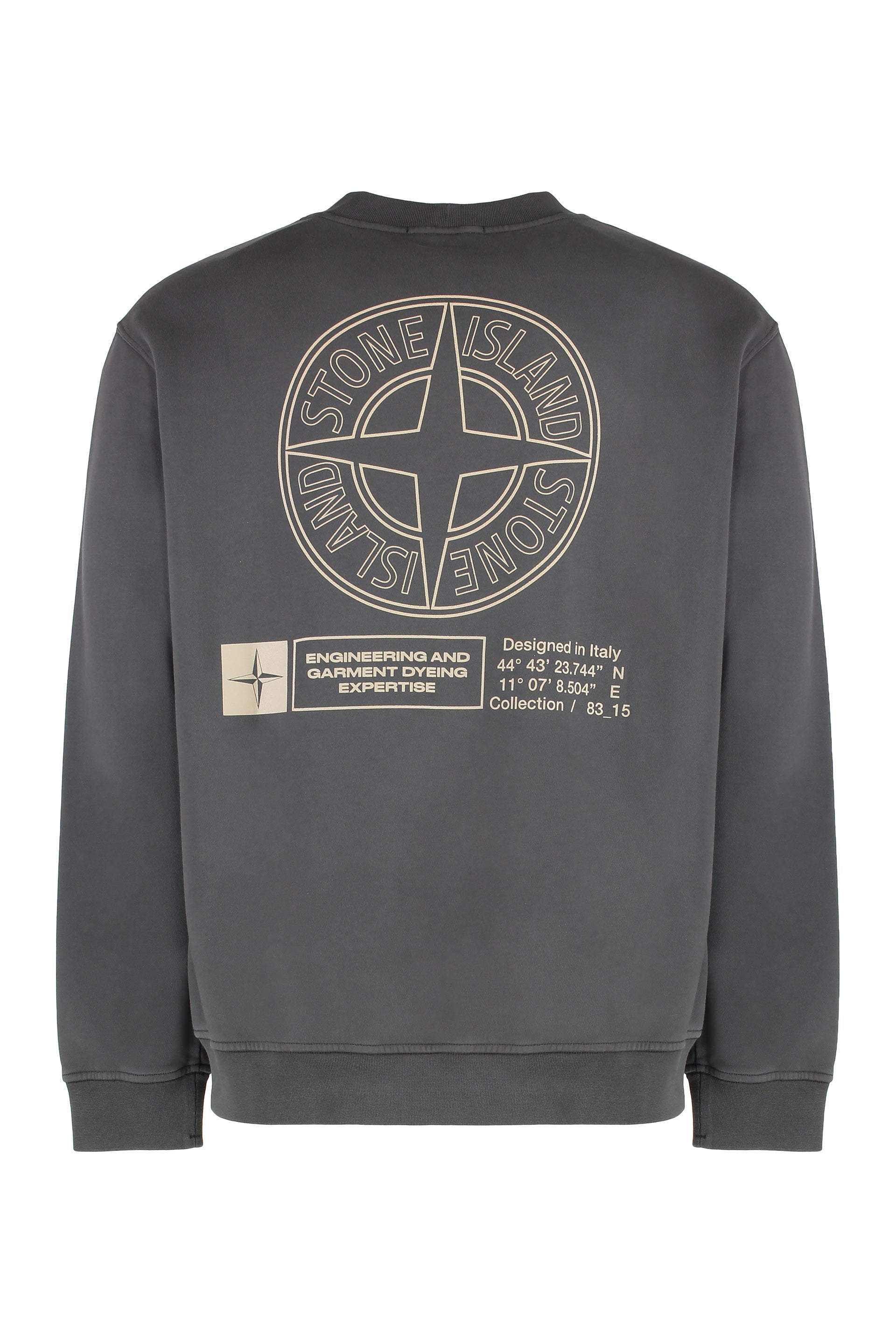 STONE ISLAND Oversized Crewneck Sweatshirt with Compass Print