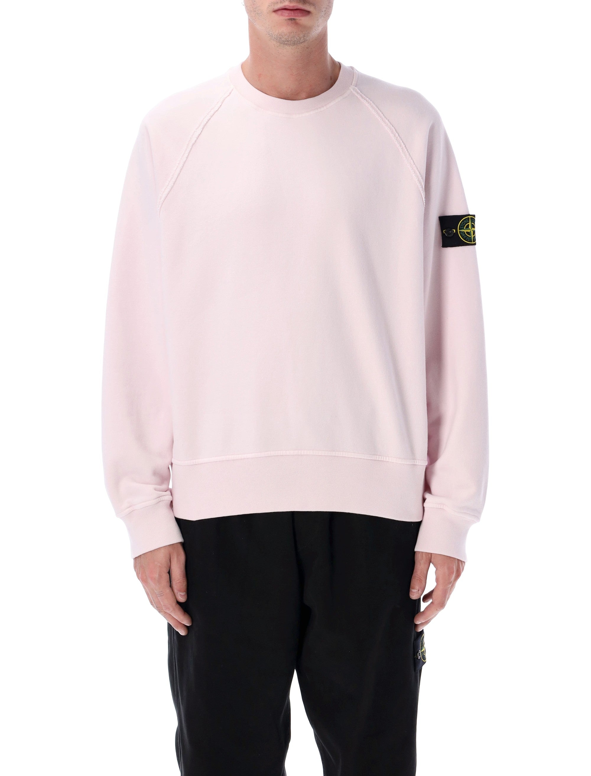 STONE ISLAND Oversized Crewneck Sweatshirt in Brushed Organic Cotton - Size L