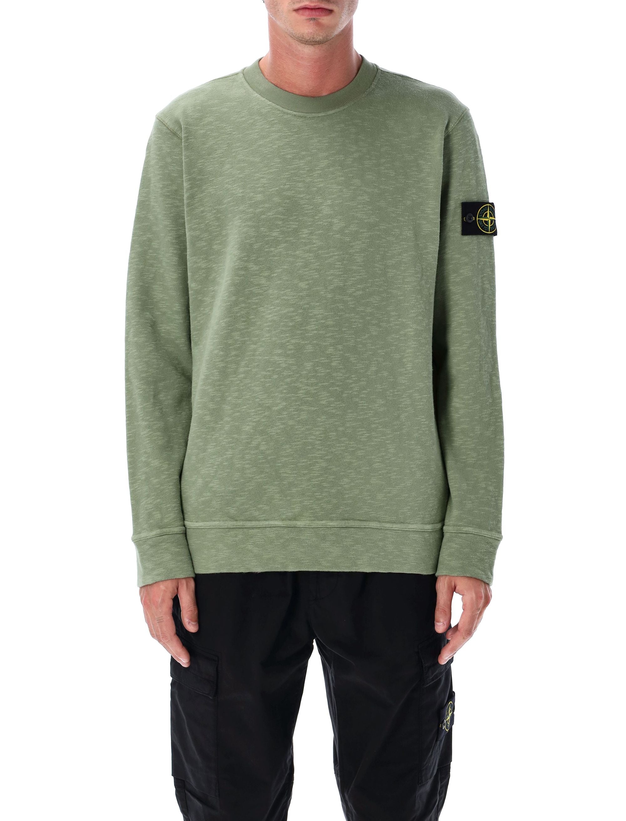 STONE ISLAND Textured Cotton Crew Neck Sweatshirt - Size L