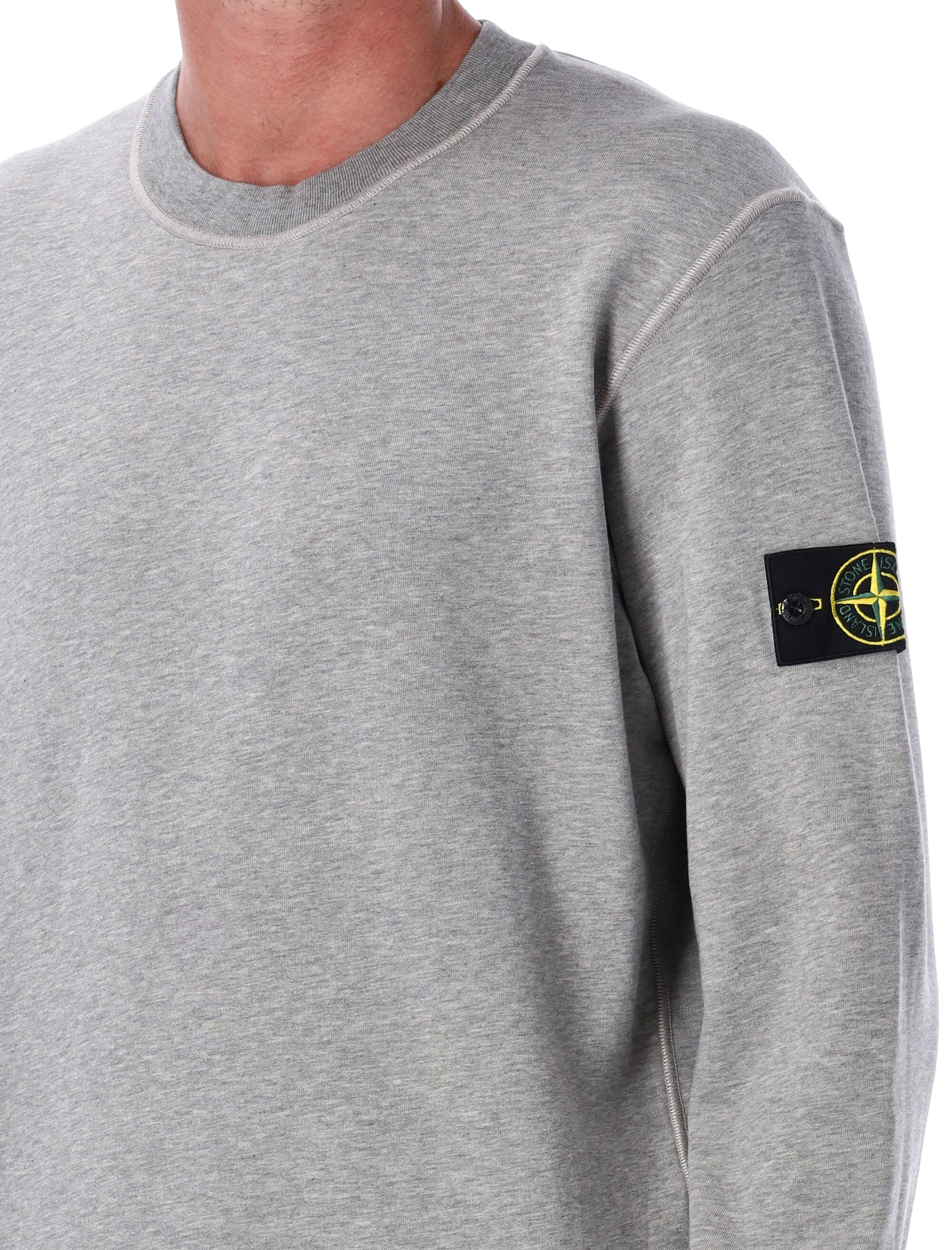 STONE ISLAND Organic Cotton Fleece Sweatshirt - Size L