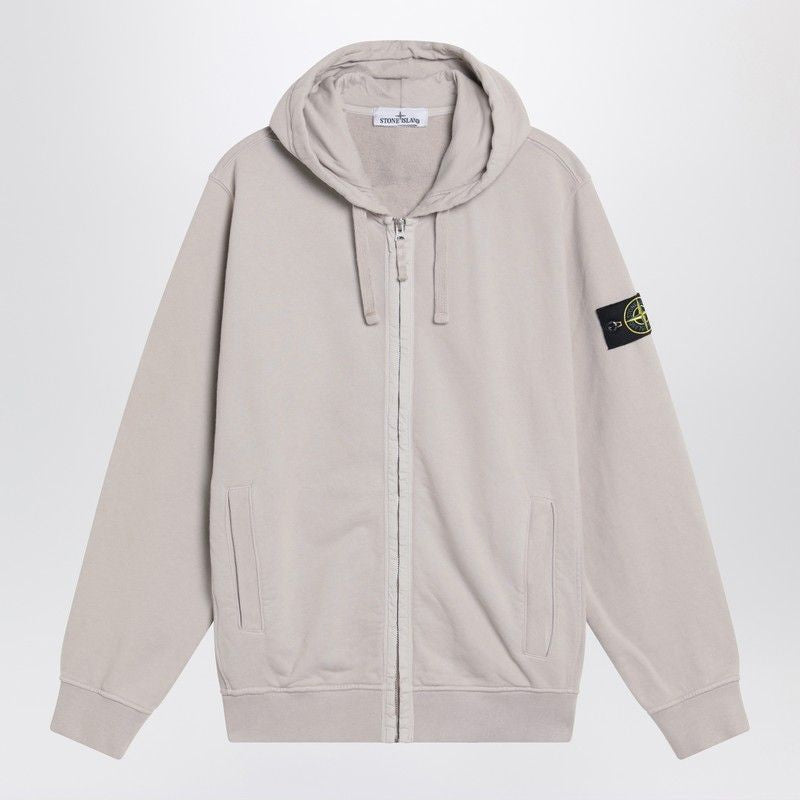STONE ISLAND Men's Zip Hoodie with Compass Logo