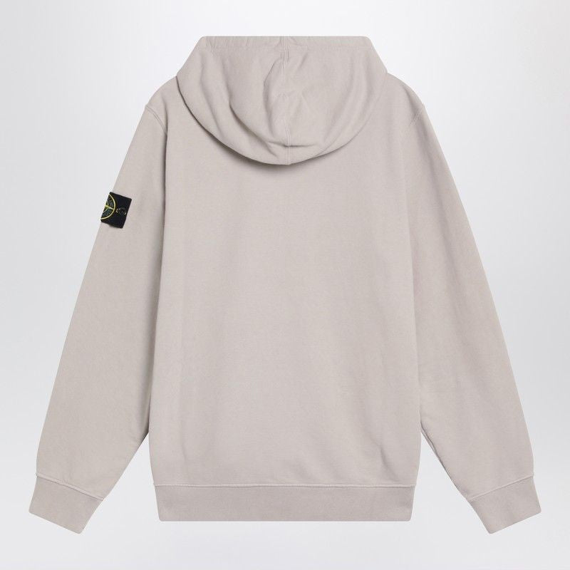 STONE ISLAND Men's Zip Hoodie with Compass Logo