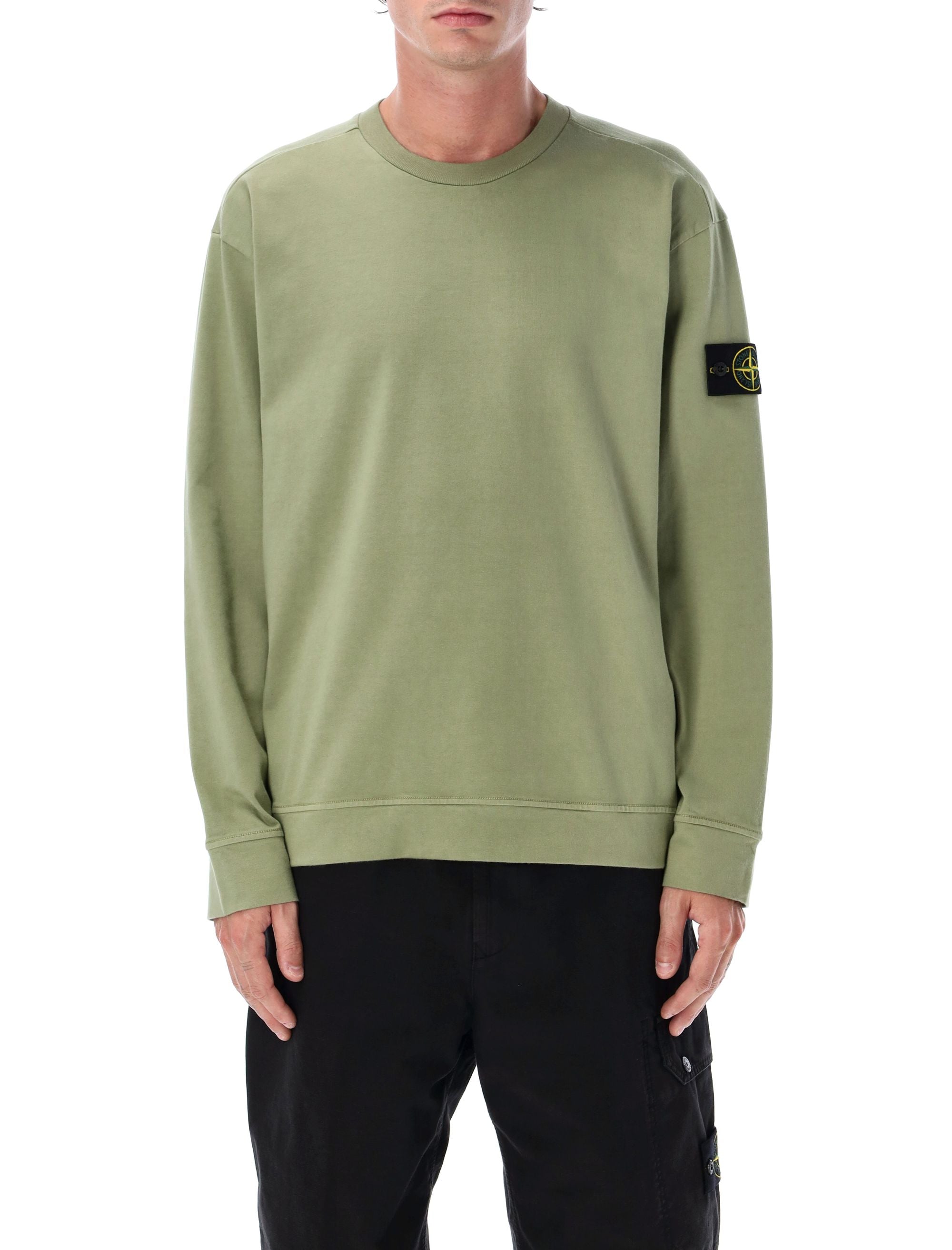 STONE ISLAND Heavyweight Cotton Crewneck Sweatshirt - Size L