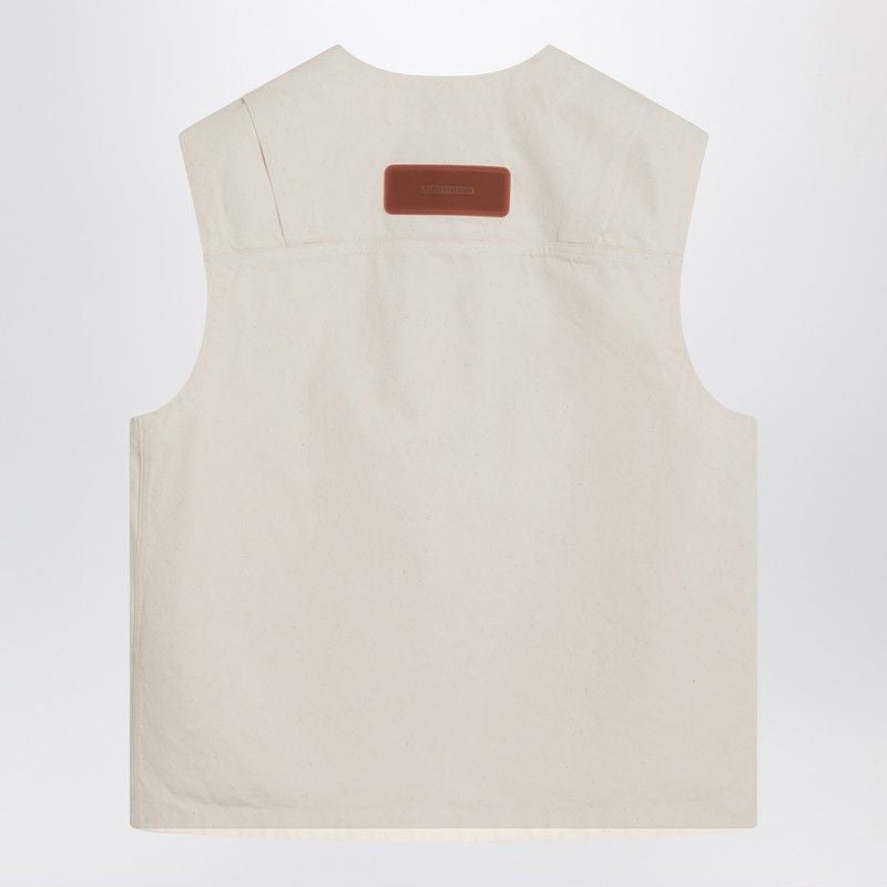 STONE ISLAND Cotton Vest with V-Neck and Front Pockets - Fall/Winter 2025