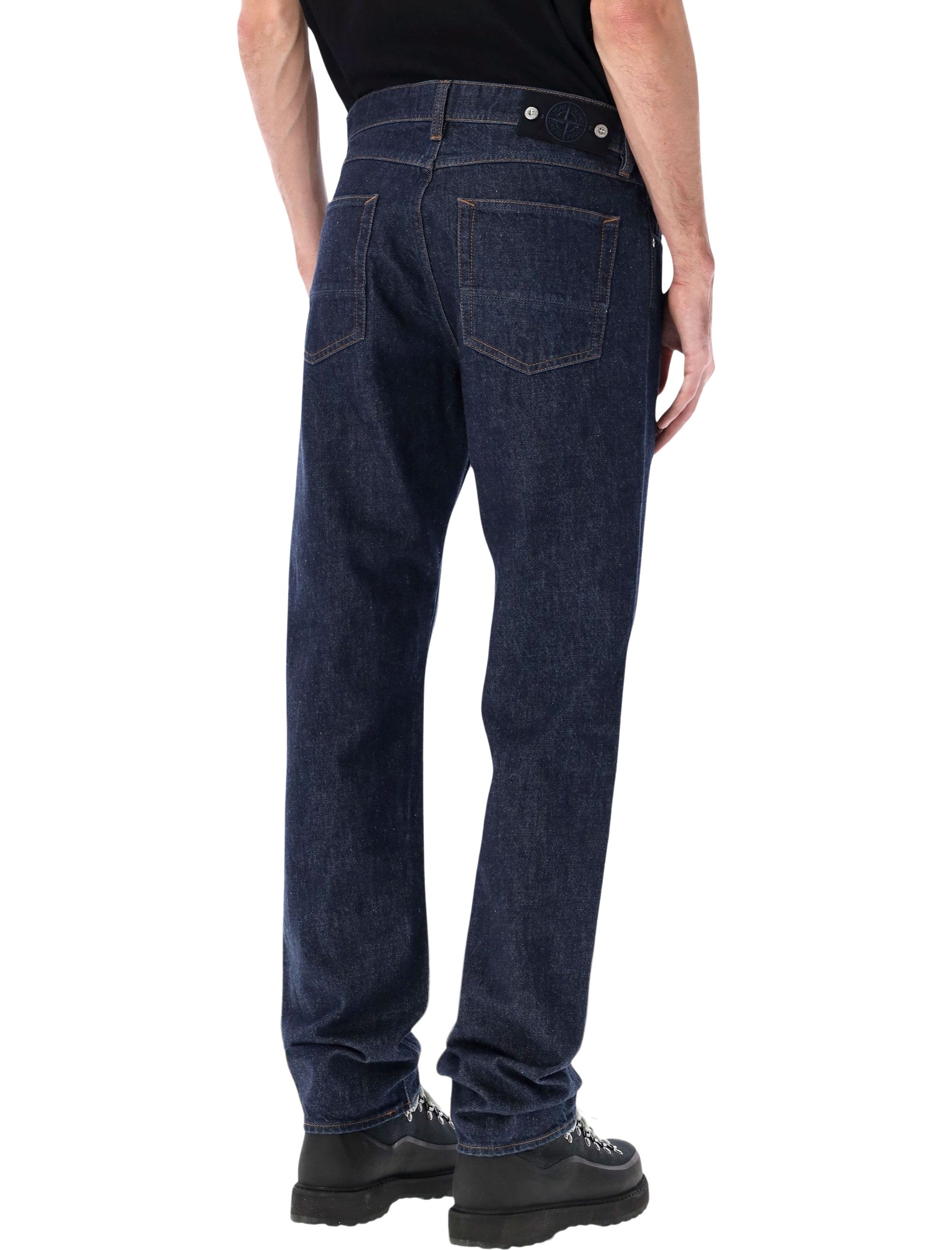 STONE ISLAND Indigo Rinsed Denim Jeans - Regular Straight Fit