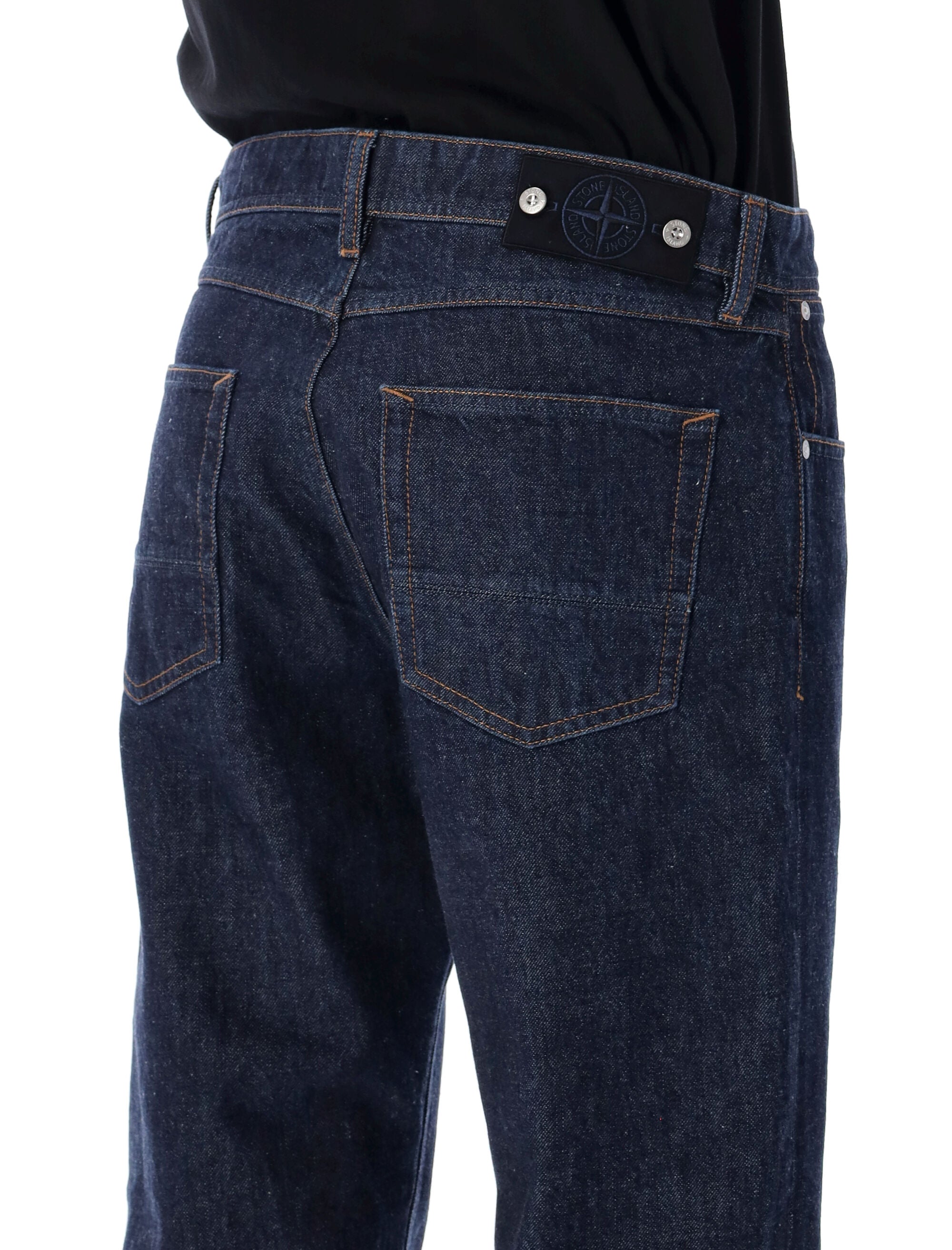 STONE ISLAND Indigo Rinsed Denim Jeans - Regular Straight Fit