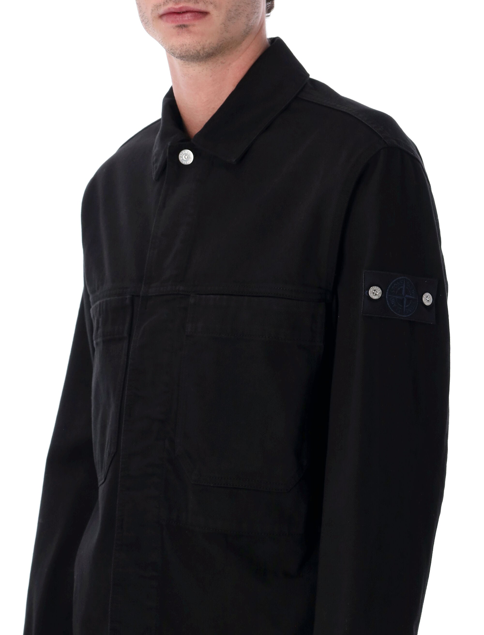 STONE ISLAND Denim-Rinsed Coach Jacket - Size L