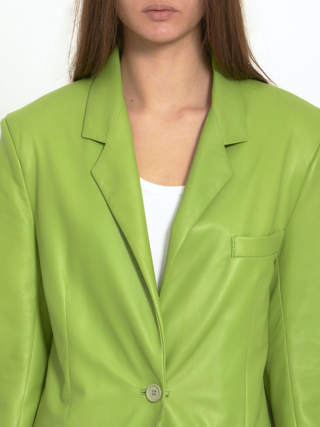 SALVATORE SANTORO Oversized Single-Breasted Leather Jacket - Size 38