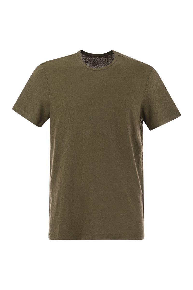 MAJESTIC Men's Crew-Neck Linen T-Shirt