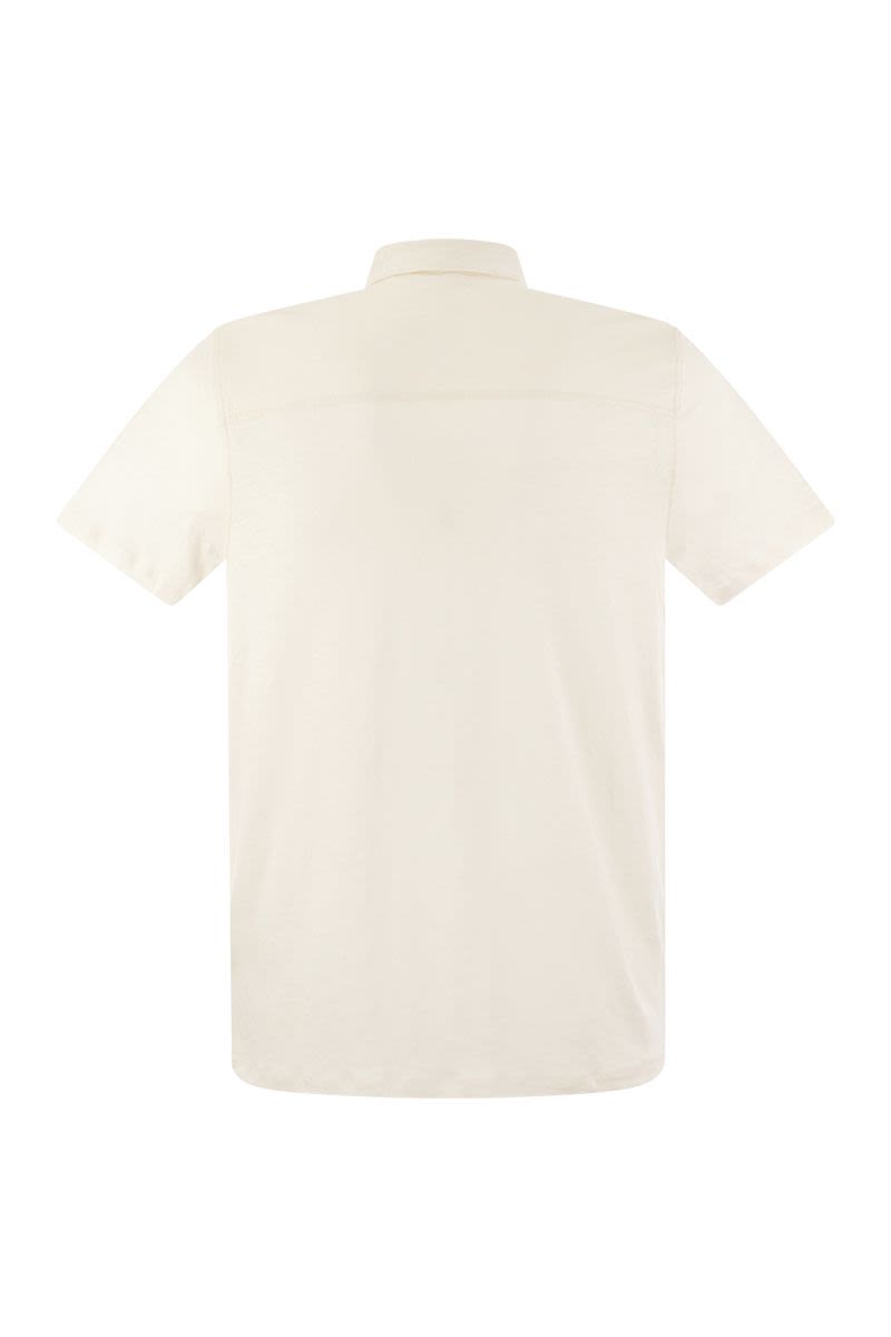 MAJESTIC Men's Short-Sleeved Linen Polo Shirt