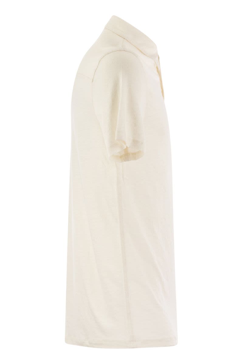 MAJESTIC Men's Short-Sleeved Linen Polo Shirt