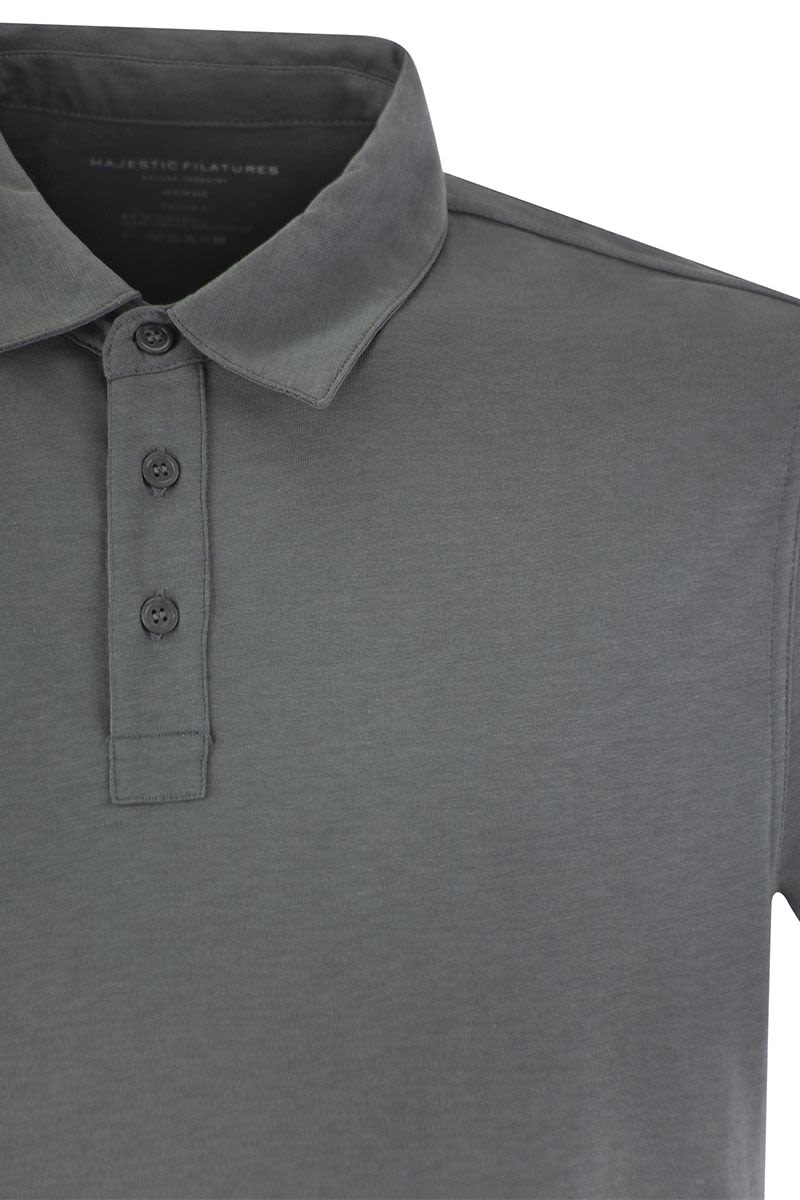 MAJESTIC Short-Sleeved Polo Shirt in Lyocell Blend