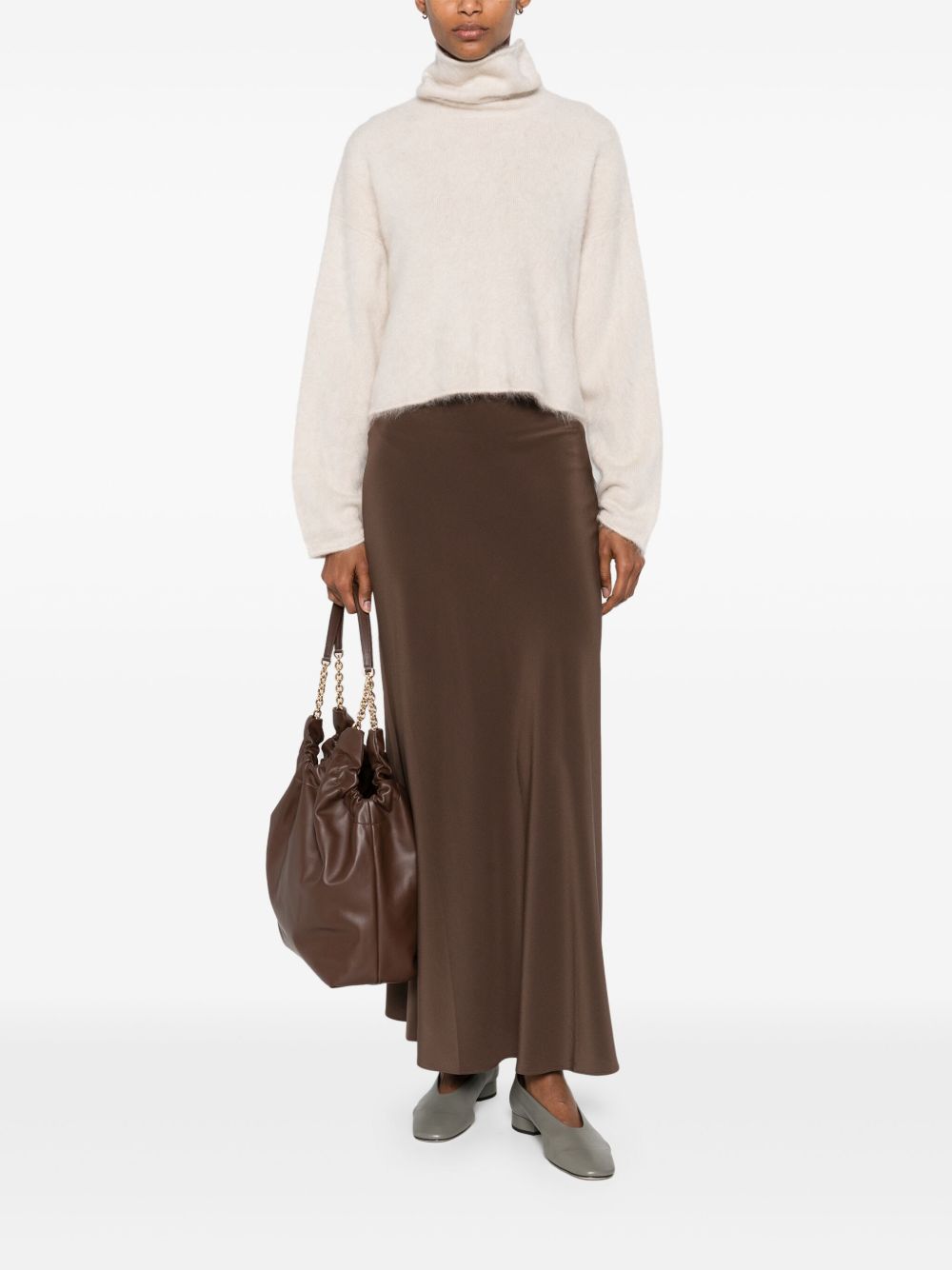 SOFT GOAT Cashmere Turtle-Neck Jumper with Drop Shoulders