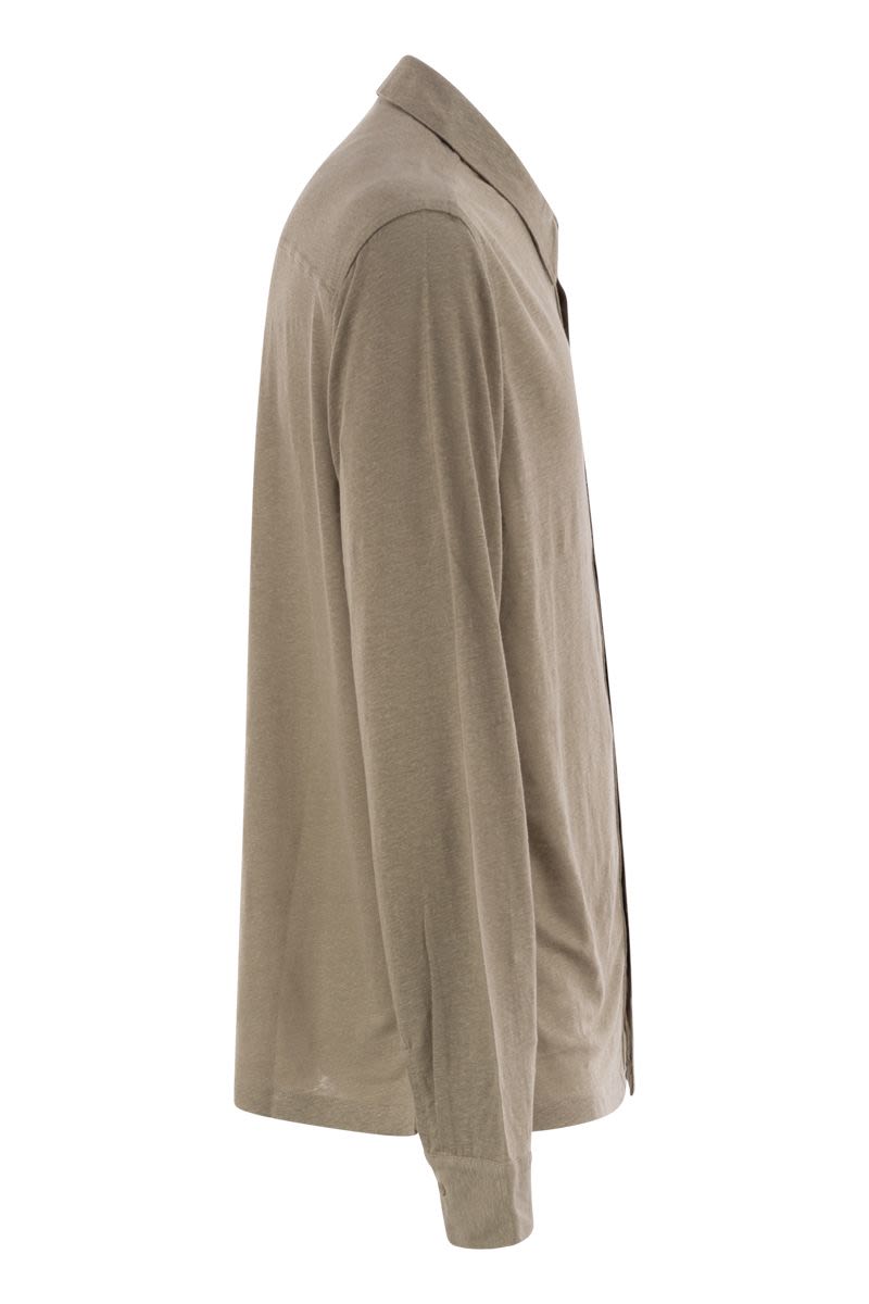 MAJESTIC Linen Long-Sleeved Shirt for Men