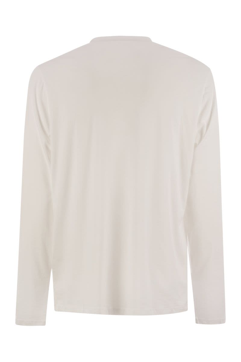 MAJESTIC Long-Sleeved Slim Fit Crew Neck T-Shirt