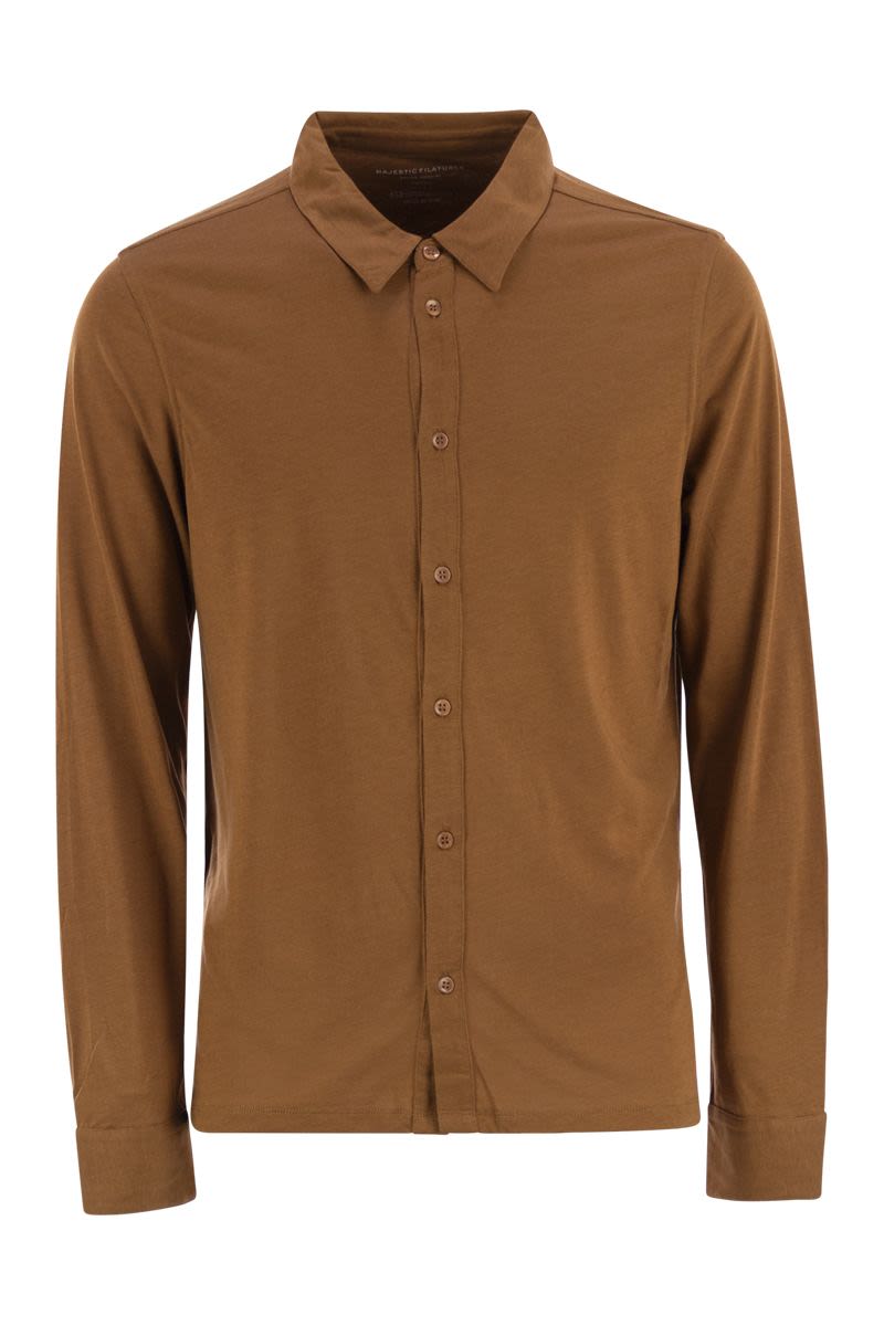 Majestic Long-Sleeved Lyocell and Cotton Shirt
