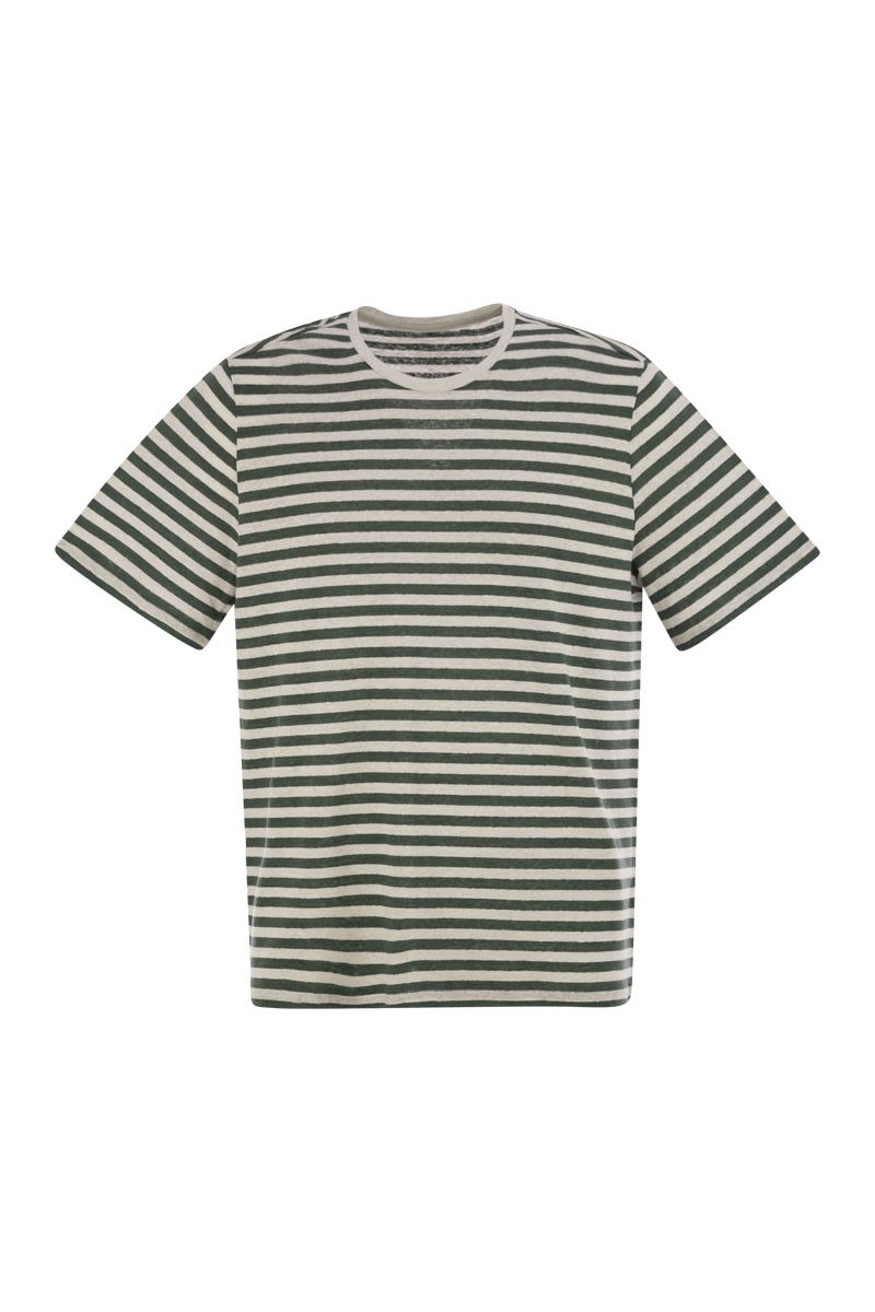 MAJESTIC Slim Fit Linen Crew-Neck T-Shirt