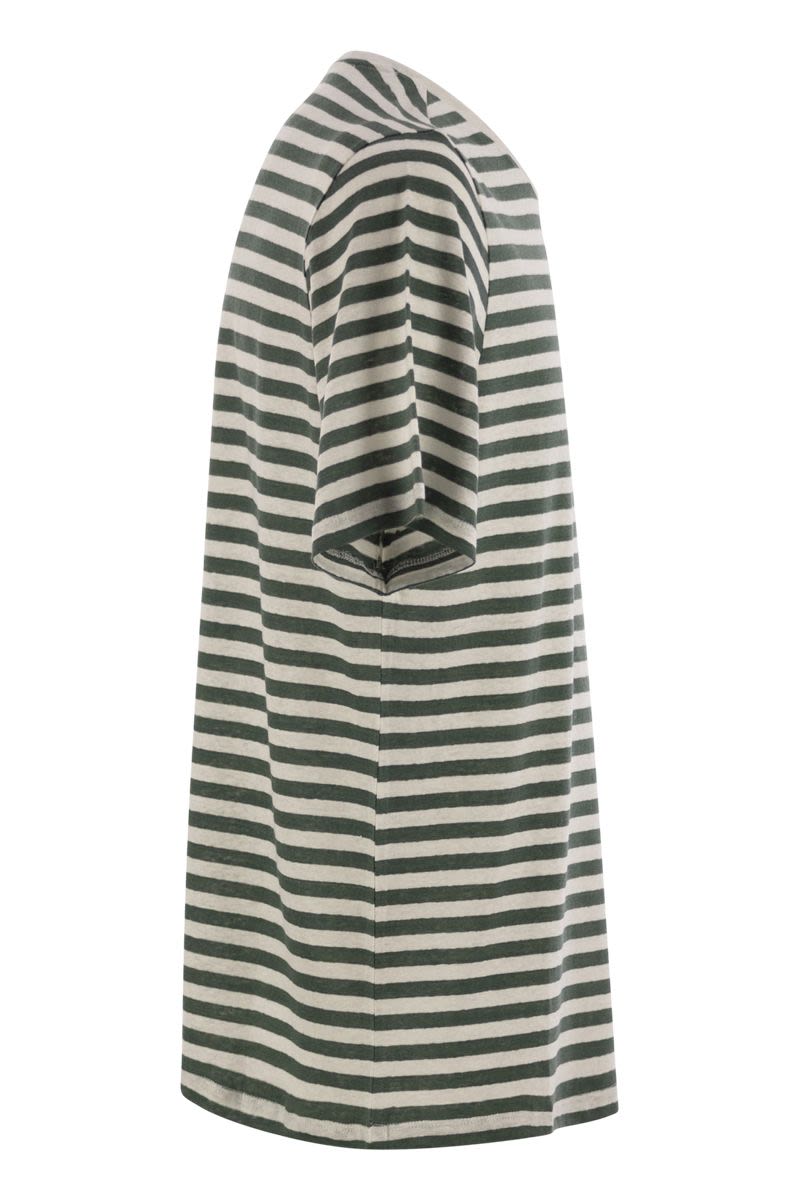 MAJESTIC Slim Fit Linen Crew-Neck T-Shirt