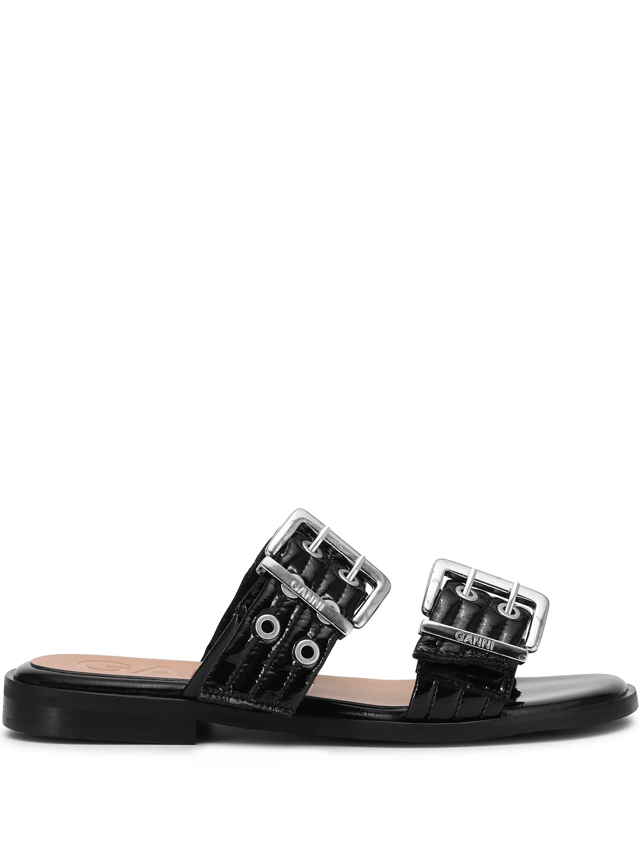 GANNI Two-Strap Buckle Sandals