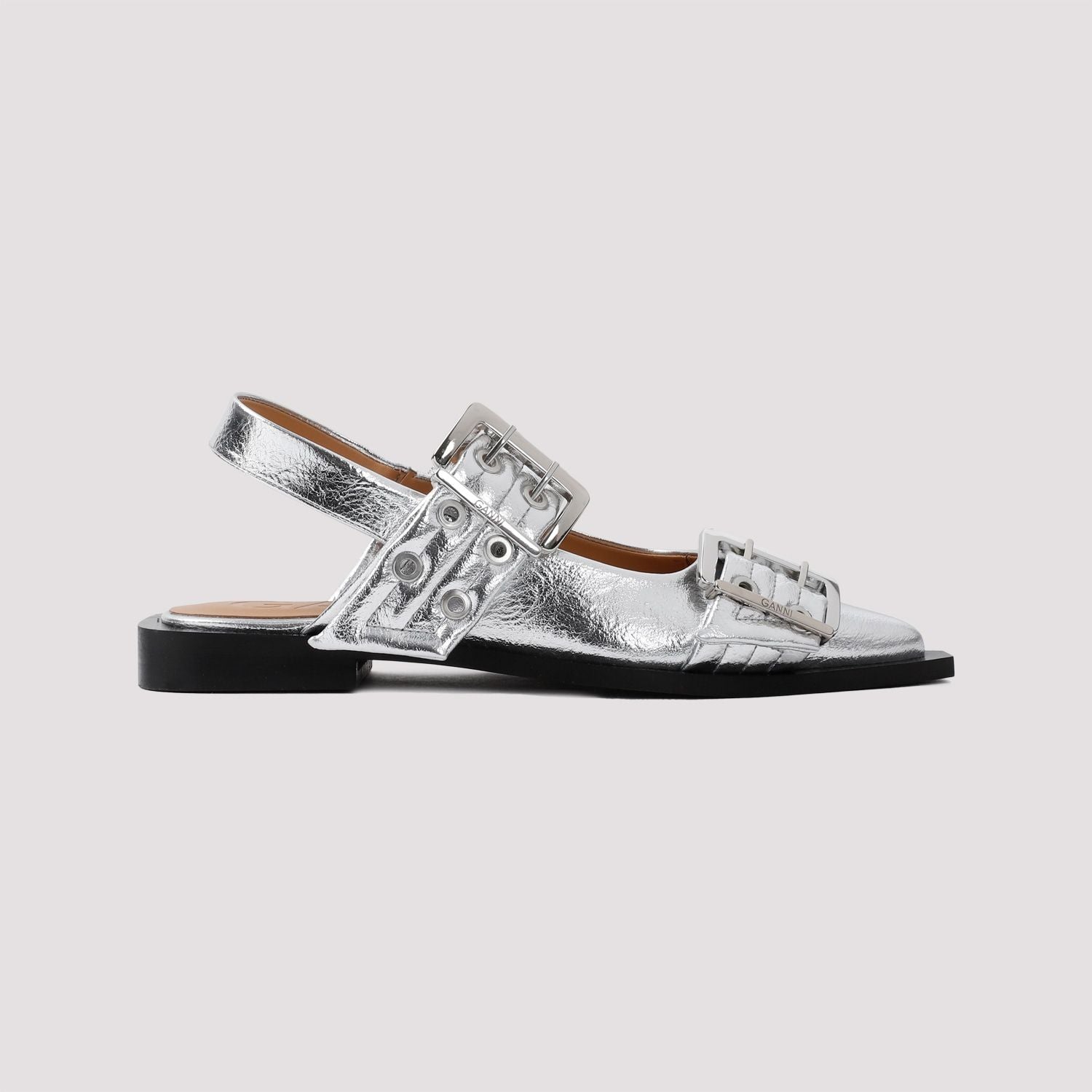 GANNI Ballet-Inspired Buckle Sandals for Women