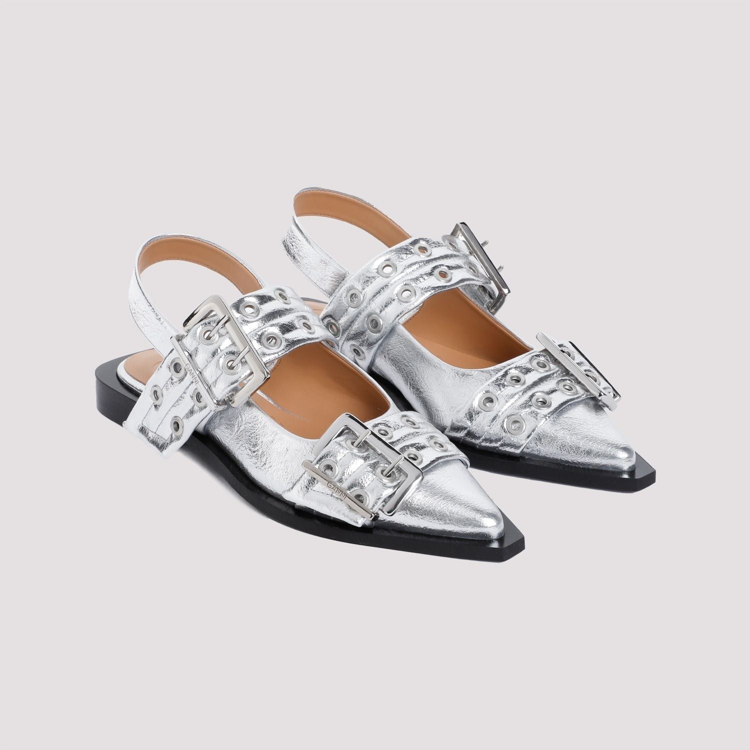 GANNI Feminine Buckle Ballerinas for Women