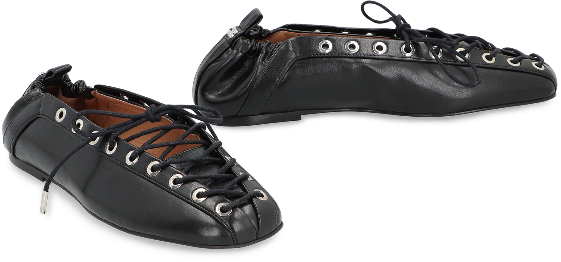 GANNI Faux Leather Ballet Flats for Women