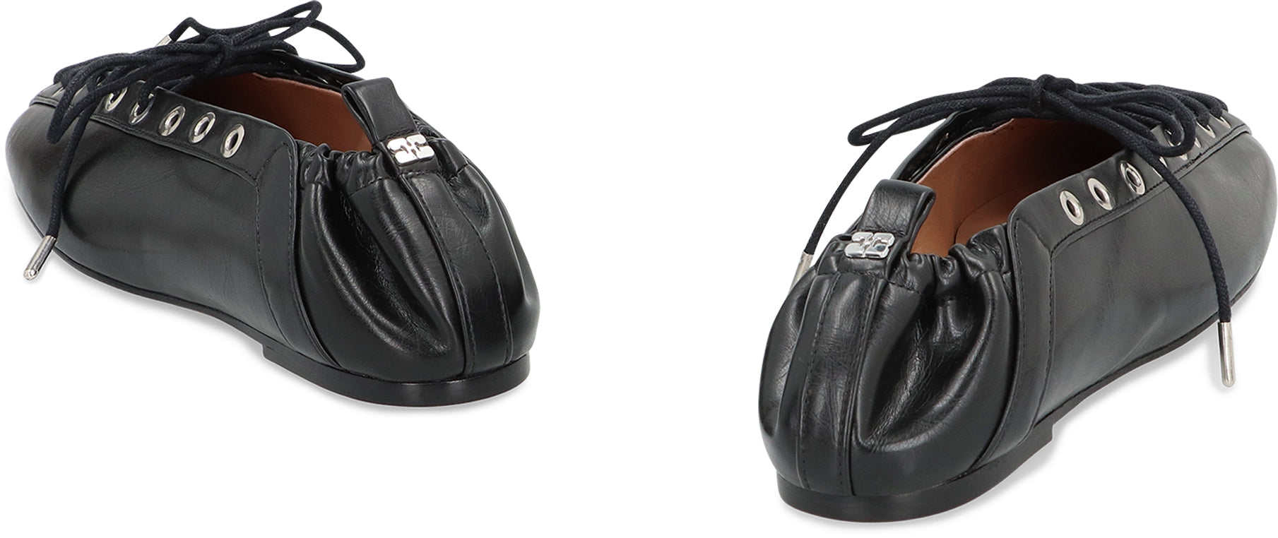 GANNI Faux Leather Ballet Flats for Women