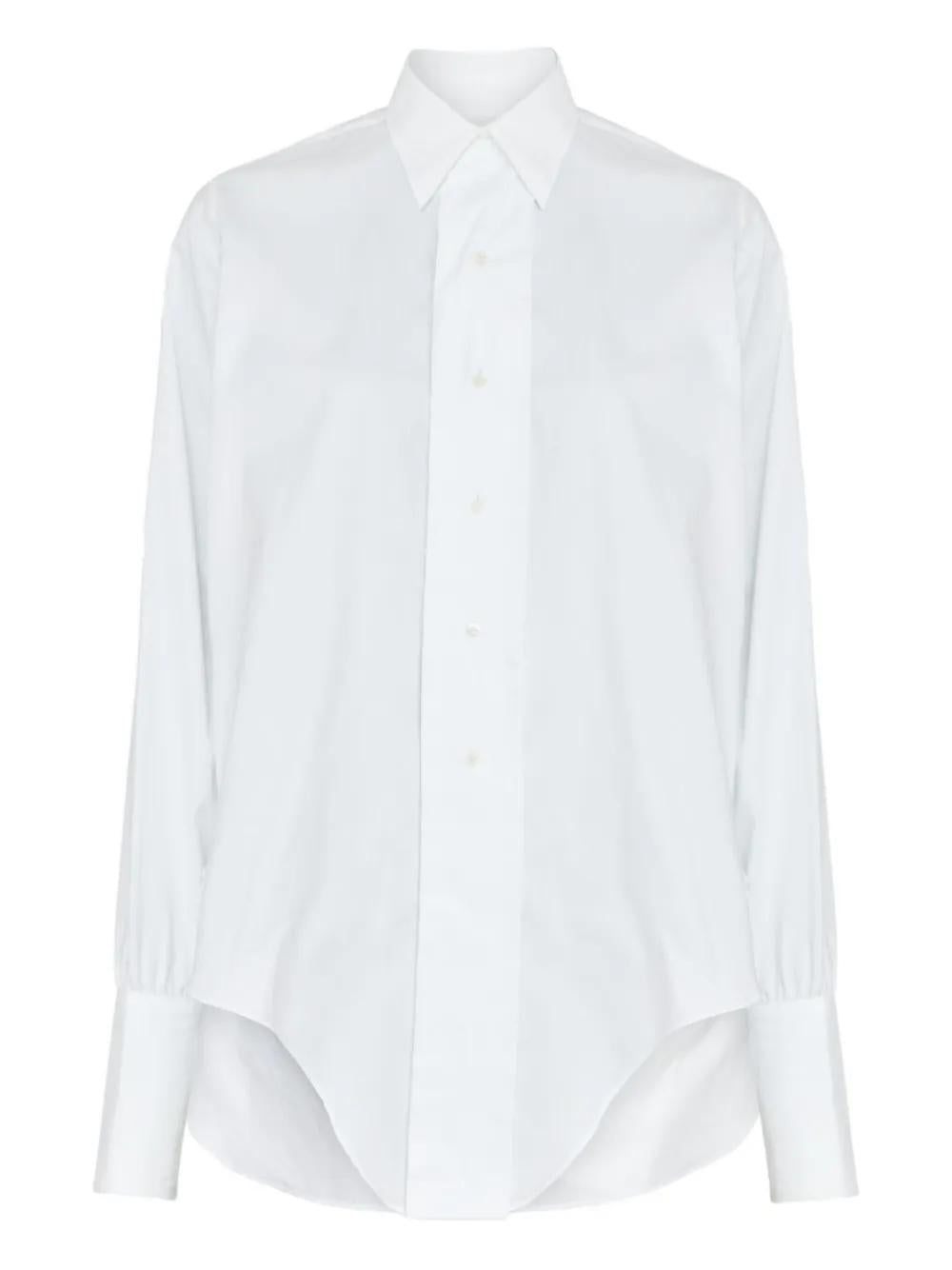 MAISON MARGIELA Curved Hem Cotton Shirt for Women