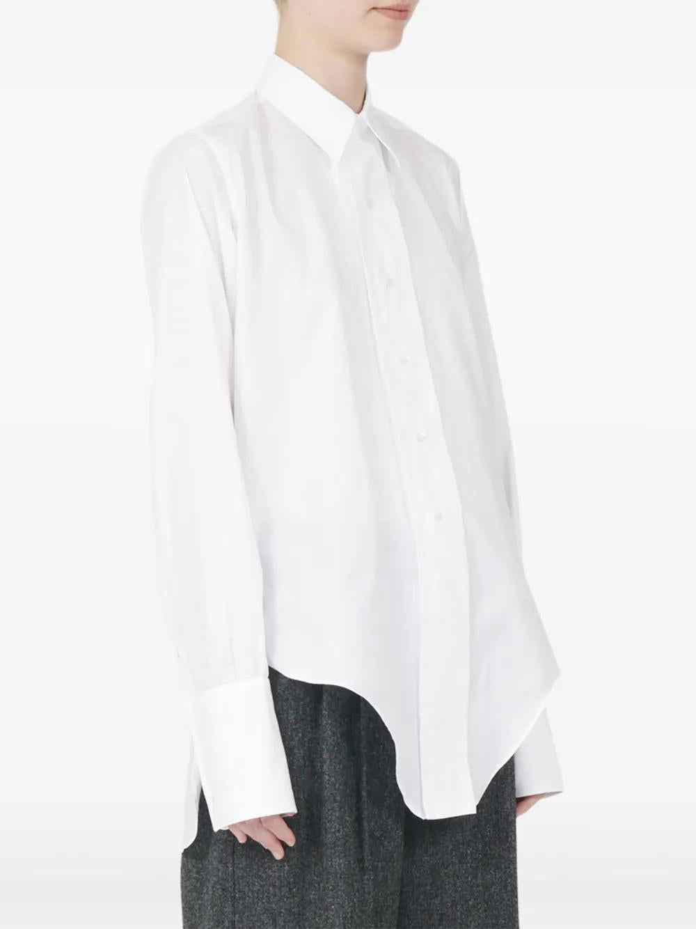 MAISON MARGIELA Curved Hem Cotton Shirt for Women
