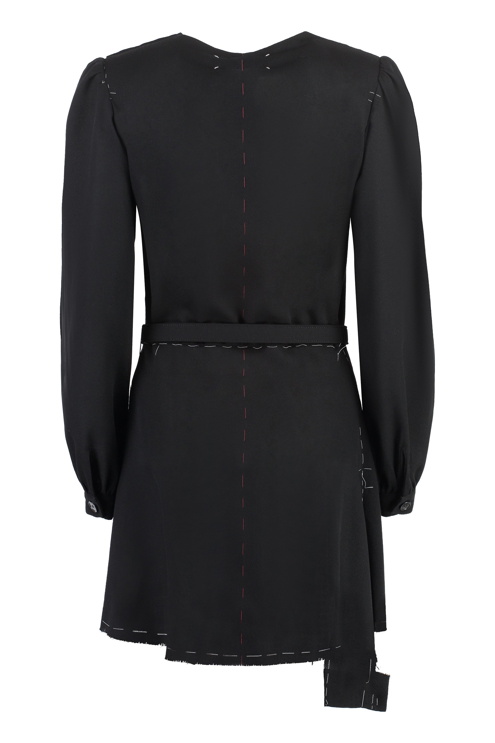 MAISON MARGIELA Elegant Wool Playsuit with Belted Waist