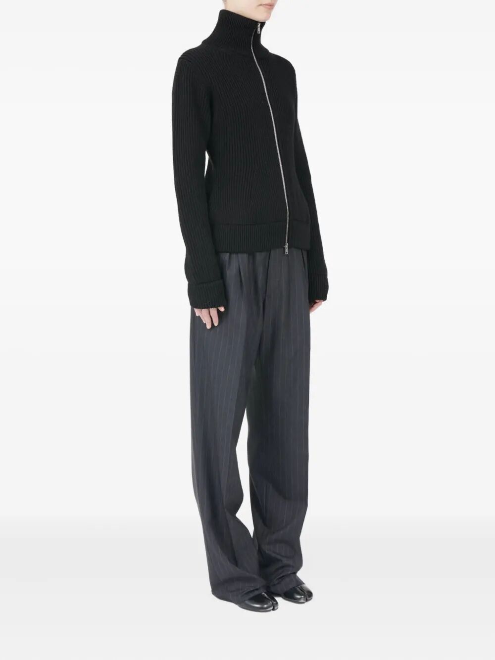 MAISON MARGIELA Full-Zip Ribbed Cardigan for Women