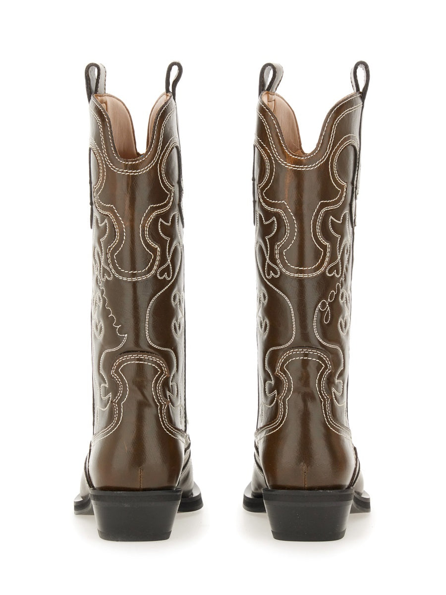 GANNI Sleek Polyurethane Boots for Women