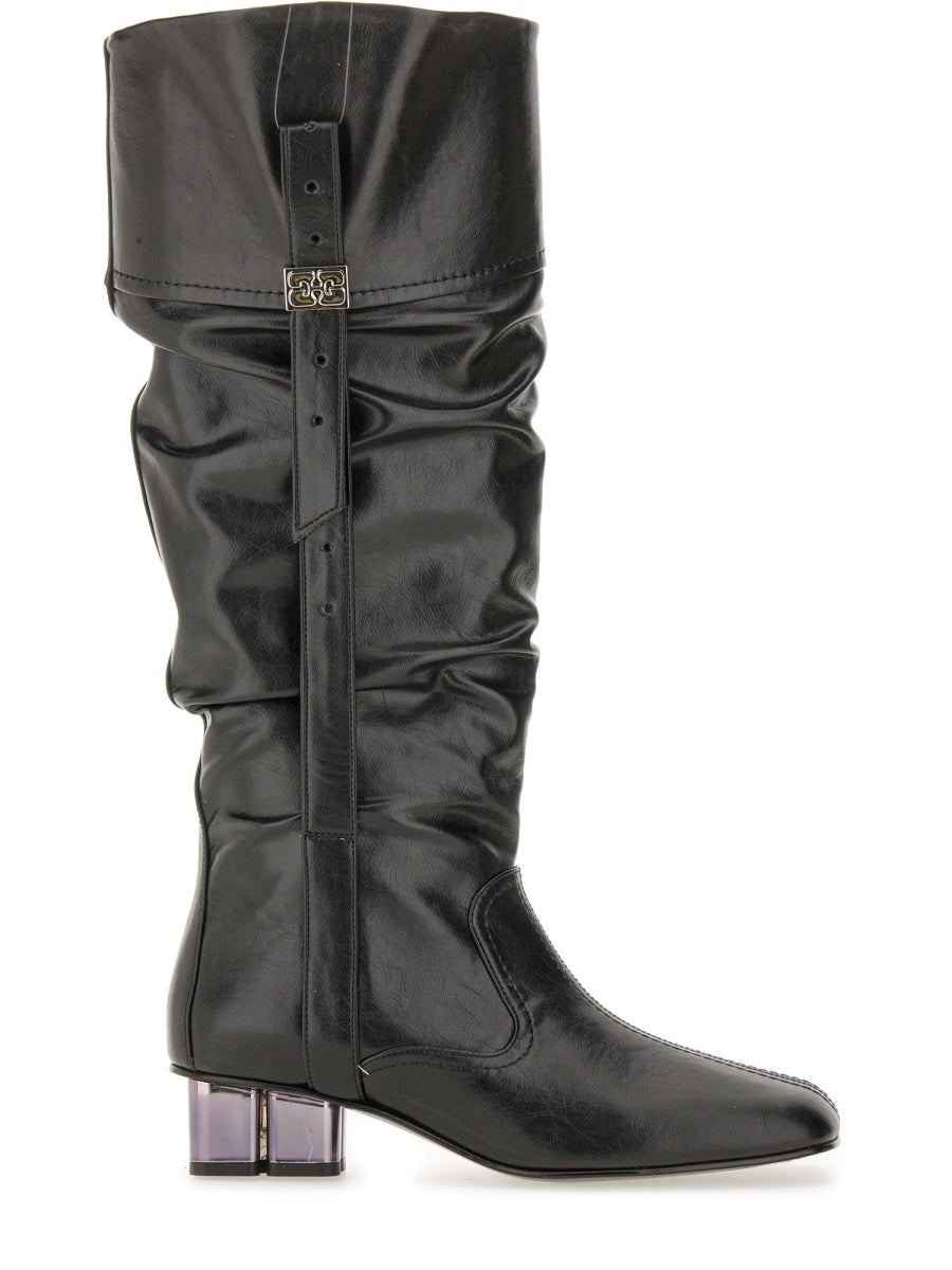 GANNI Sleek Polyurethane Boots for Women