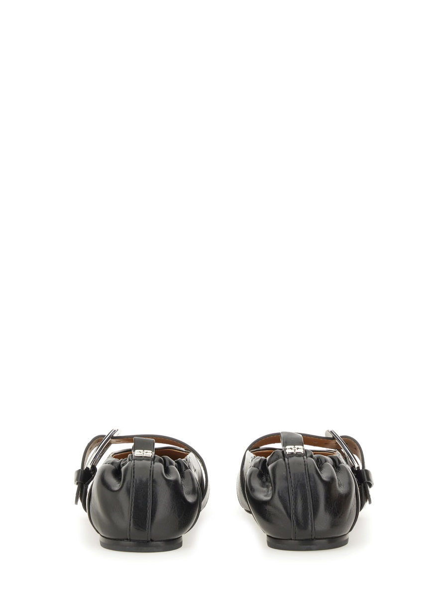 GANNI Faux-Leather Ballet Flats for Women