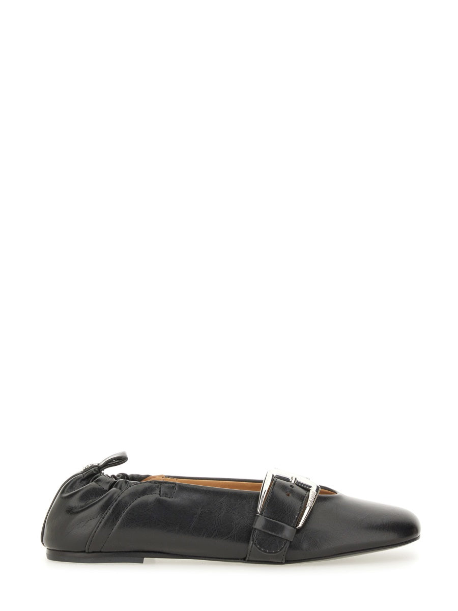 GANNI Faux-Leather Ballet Flats for Women