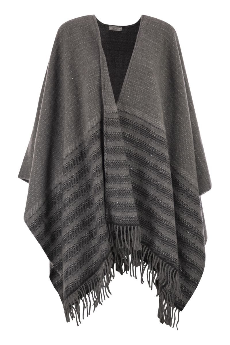 PESERICO Elegant Virgin Wool and Cashmere Cape