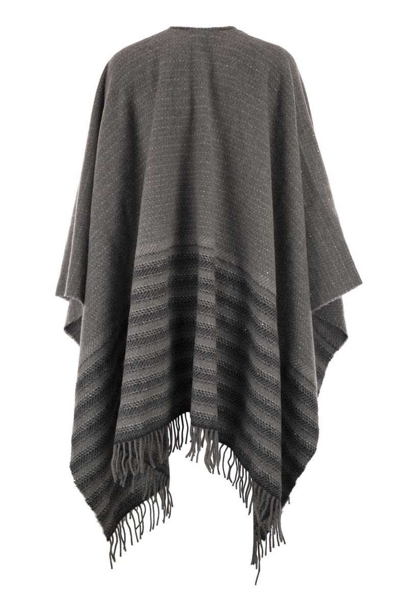 PESERICO Elegant Virgin Wool and Cashmere Cape