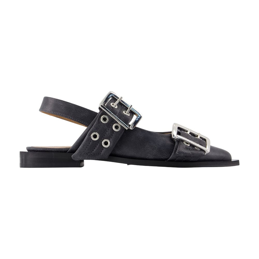 GANNI Feminine Vintage Buckle Ballerinas