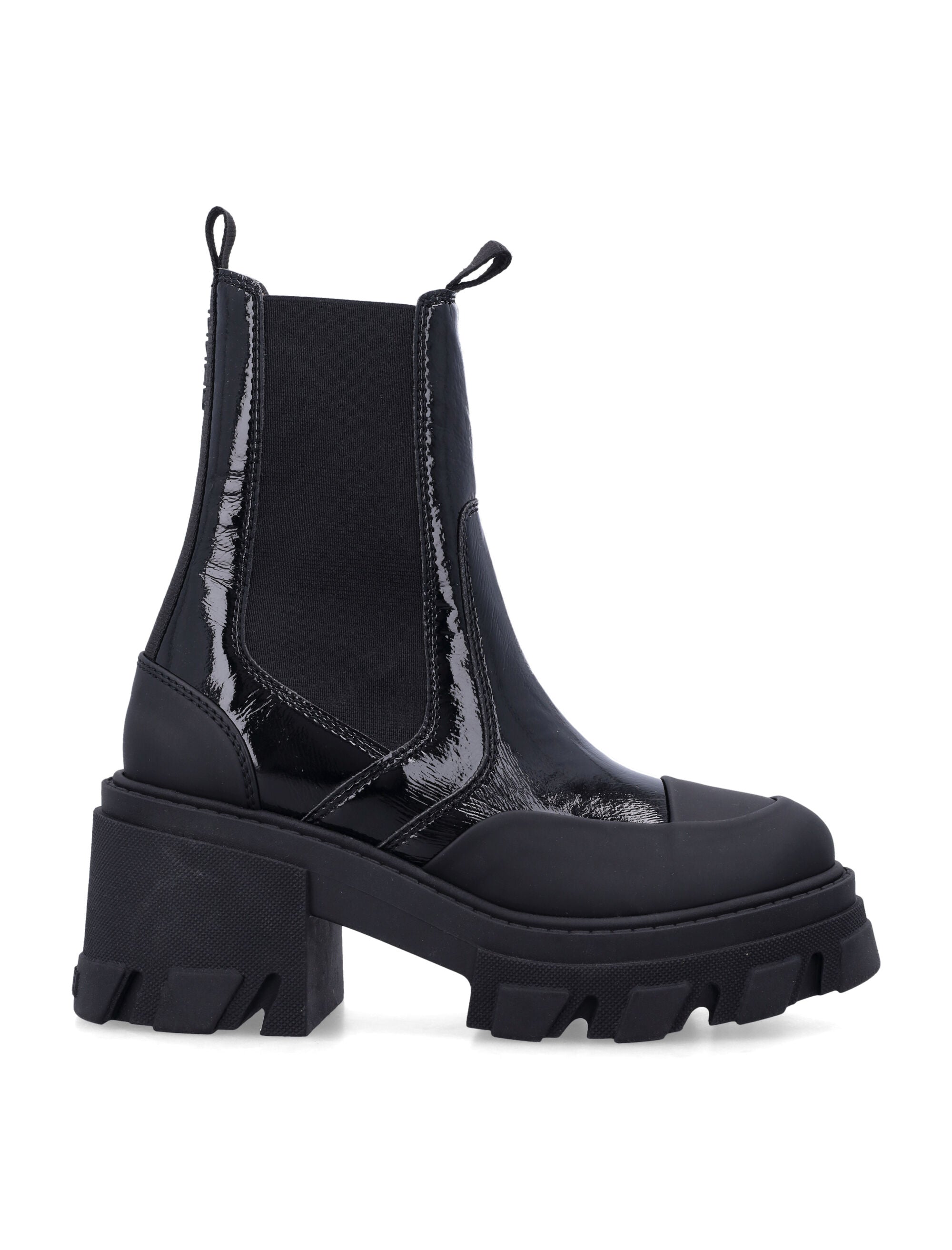 GANNI Cleated Heeled Mid Chelsea Boots