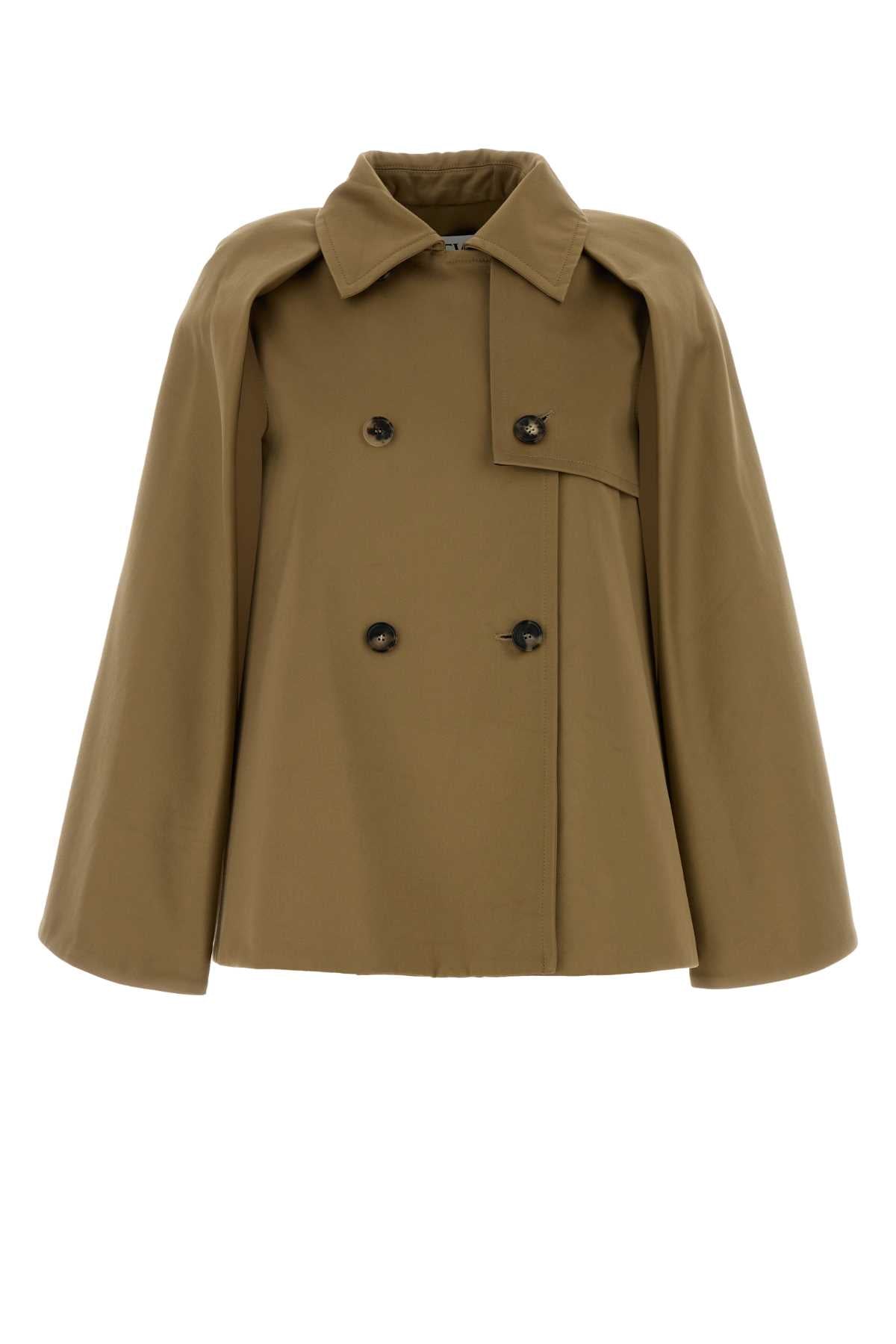 LOEWE Camel Gabardine Cape Jacket for Women
