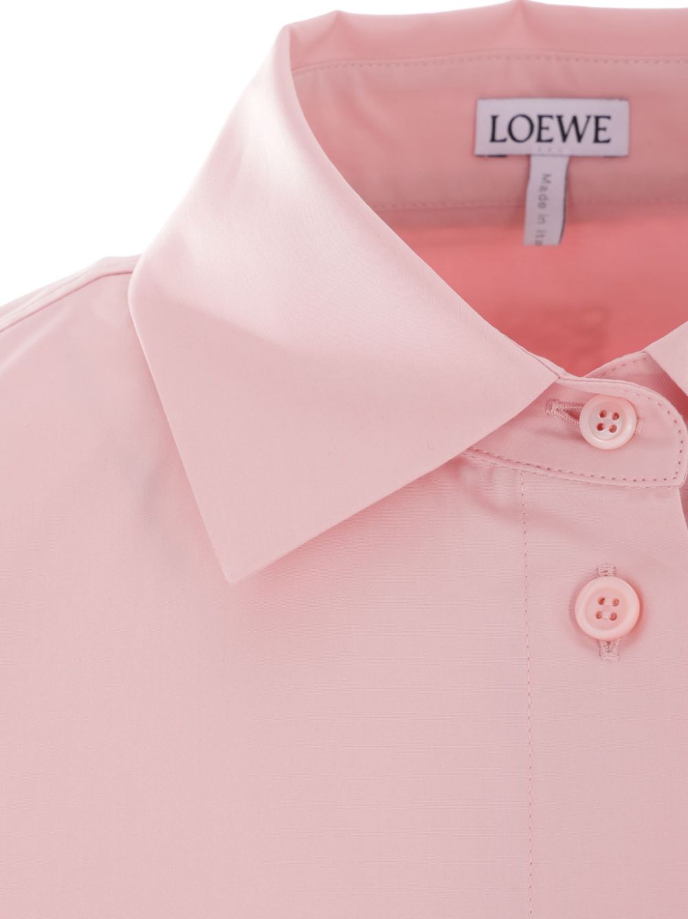 LOEWE Cotton Shirt with Button Front and Curved Hem