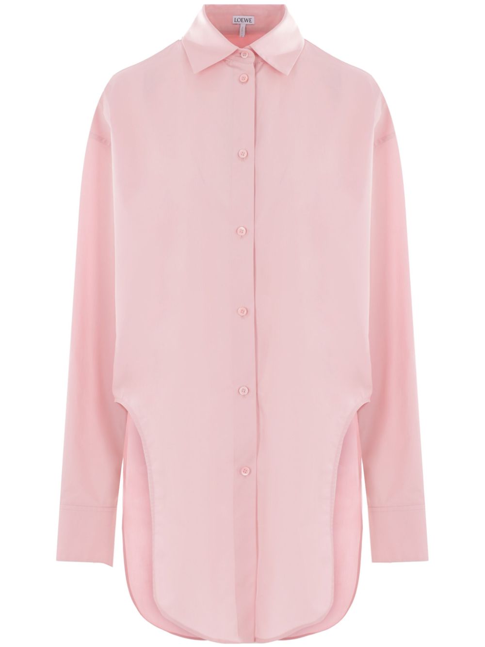 LOEWE Cotton Shirt with Button Front and Curved Hem