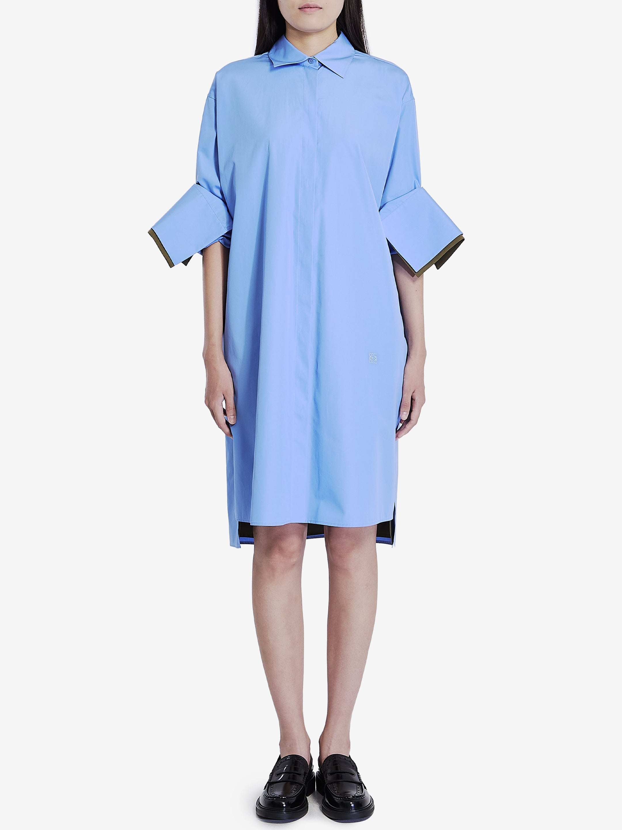 LOEWE Cotton Chemisier Dress with Classic Collar for Women