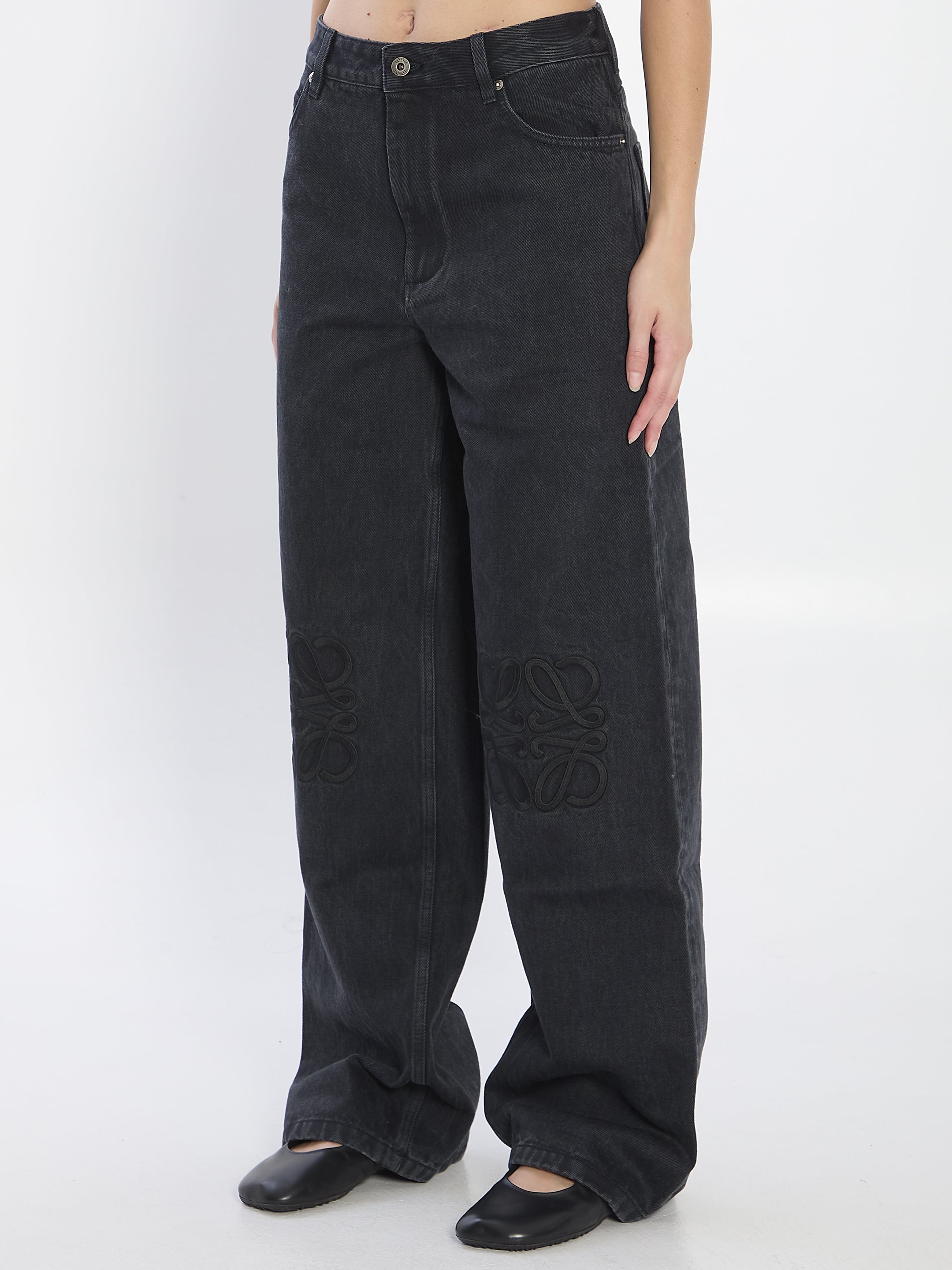 LOEWE Anagram Cut-Out Baggy Jeans - Regular Fit