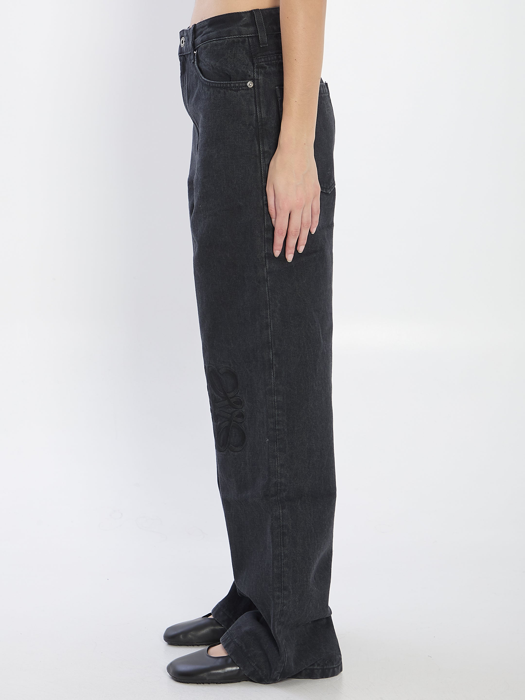 LOEWE Anagram Cut-Out Baggy Jeans - Regular Fit