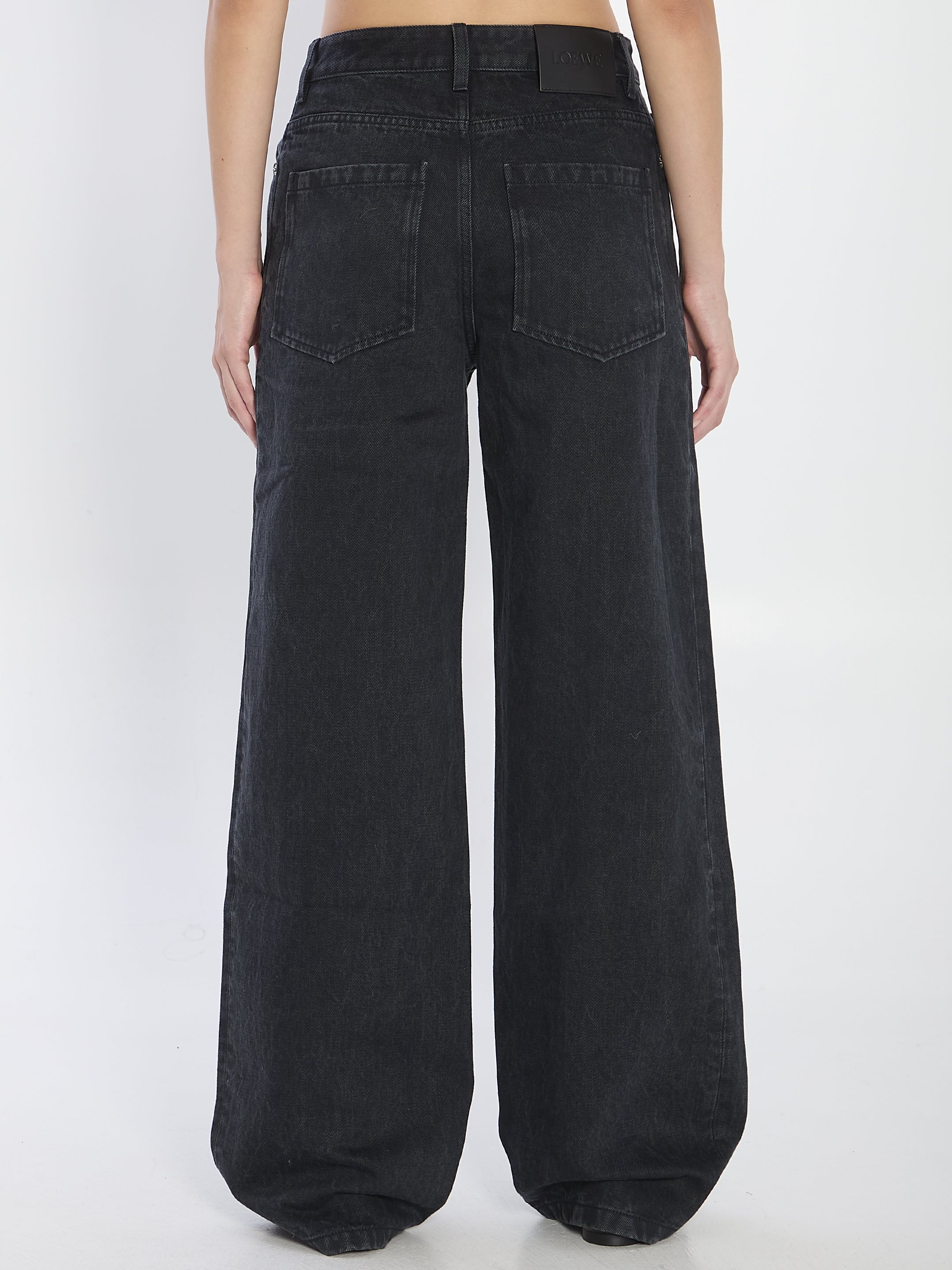 LOEWE Anagram Cut-Out Baggy Jeans - Regular Fit