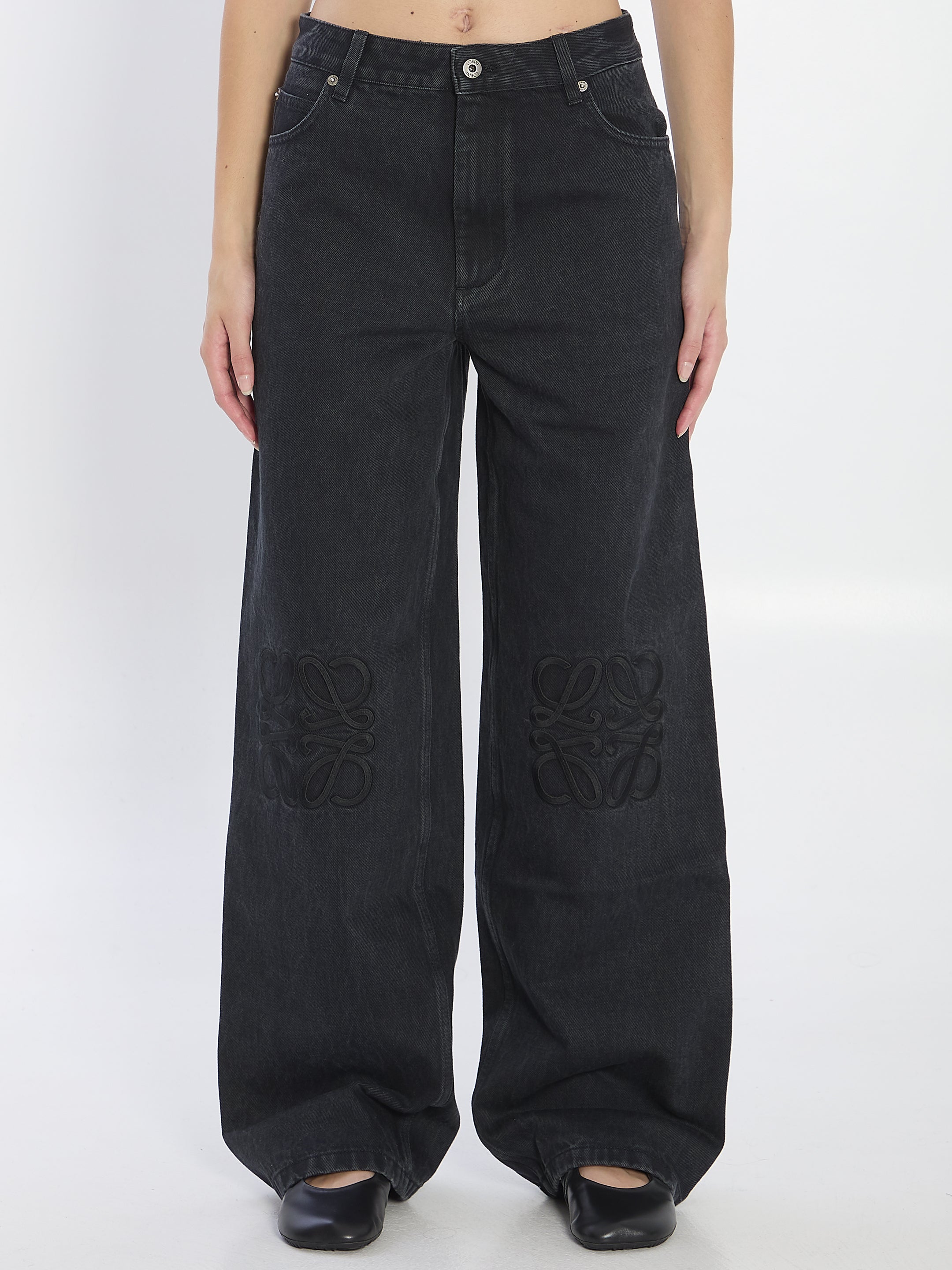 LOEWE Anagram Cut-Out Baggy Jeans - Regular Fit