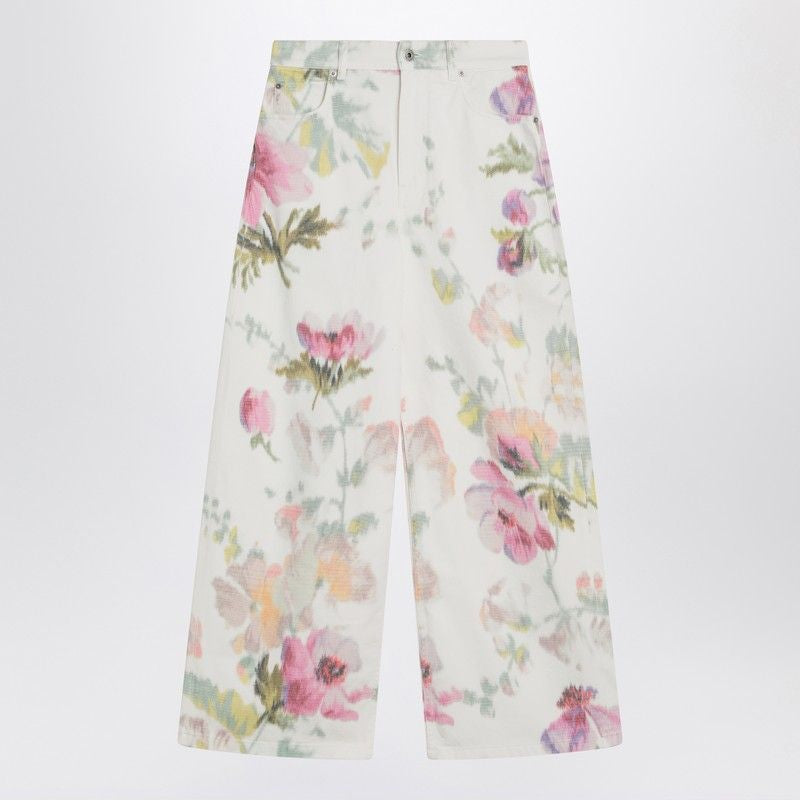 LOEWE Wide Leg Floral Print Jeans for Women